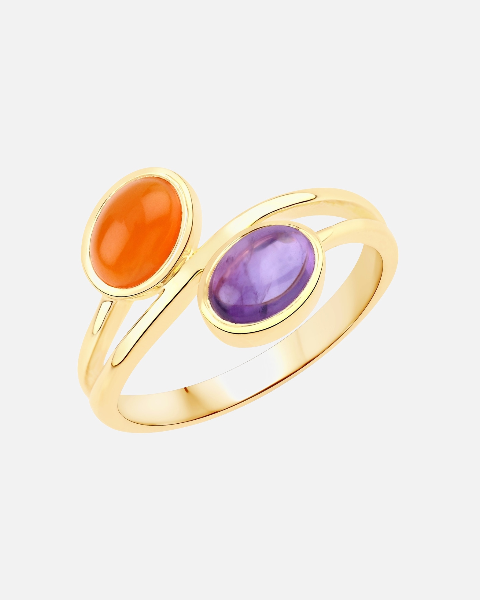 Ring für Weiblich Rafaela Donata Ring Sterling Silber Amethyst in Gelbgold 54