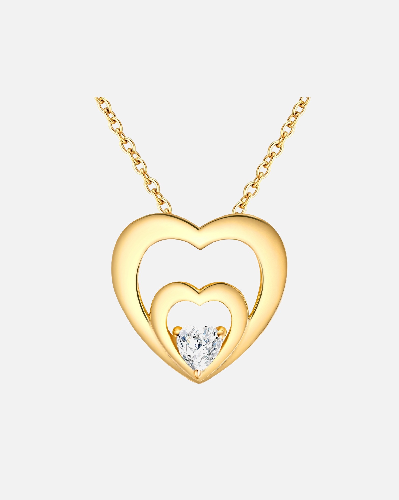 Halskette für Weiblich Rafaela Donata Halskette Herz Sterling Silber Zirkonia in Silber Gold