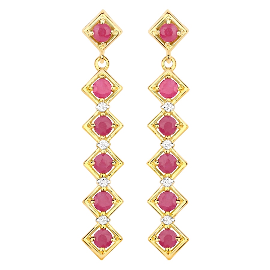 Rafaela Donata Ohrringe Sterling Silber Smaragd in Gelbgold Pink Damen