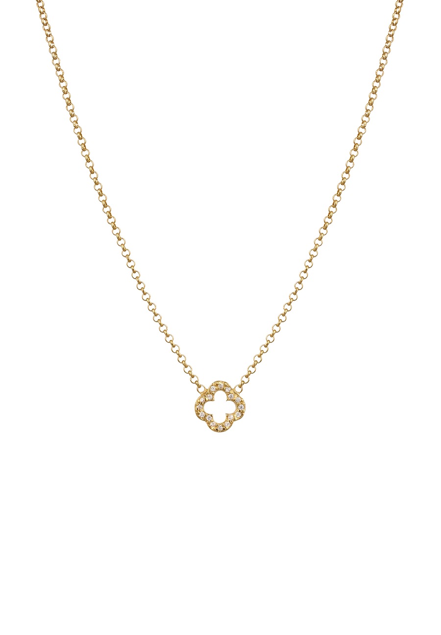 Elli Choker Kleeblatt Zirkonia Weiß 925 Sterling Silber goldfarben Damen