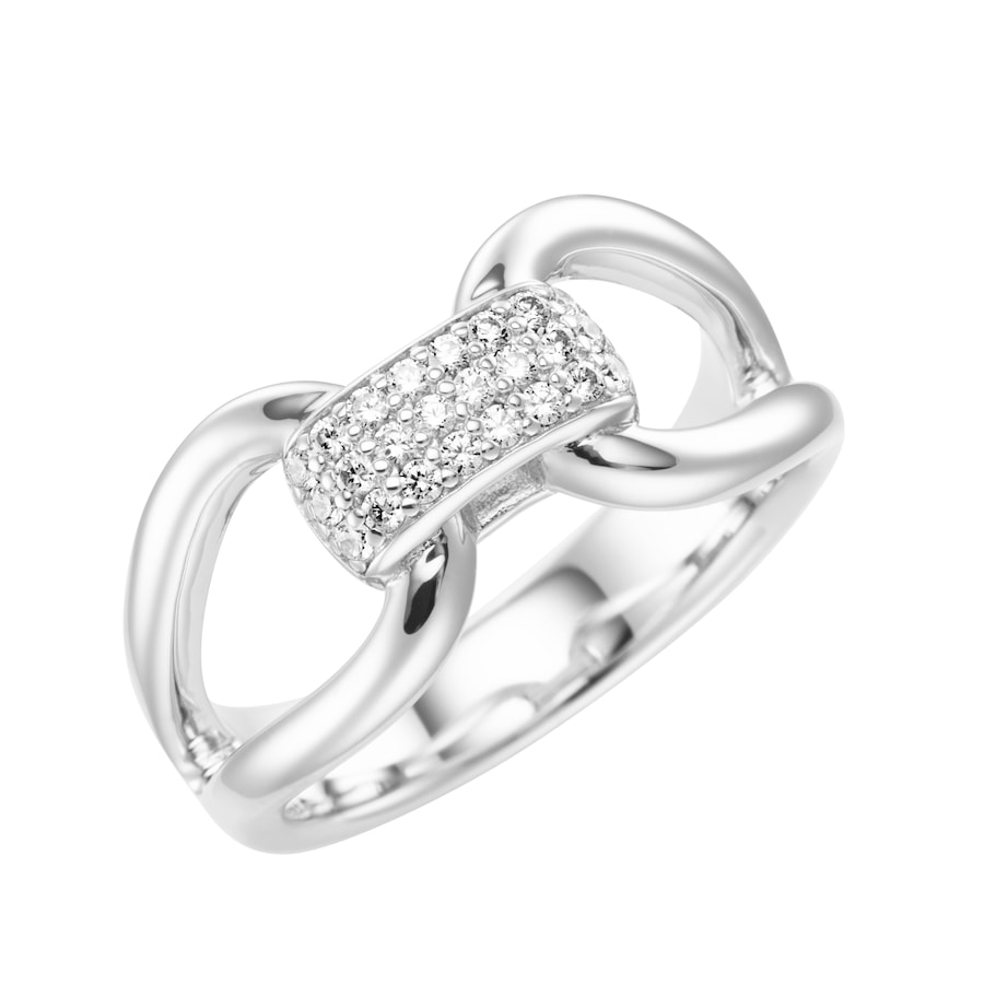 Giorgio Martello Milano Ring mit weißen Zirkonia, Silber 925 60 Weiss Damen