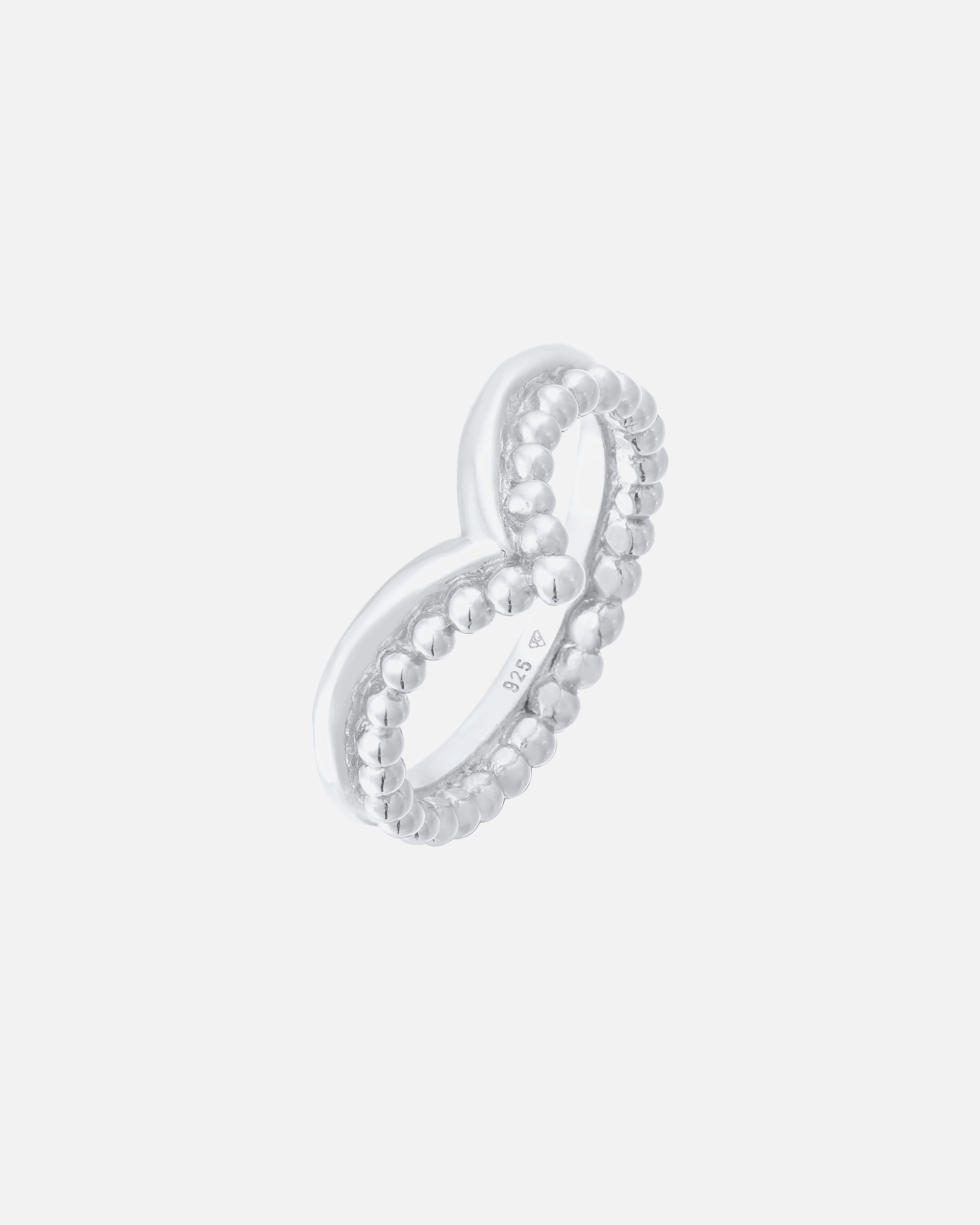 Ring für Weiblich Elli Kugel Design V-Form Stacking 925 Silber 52