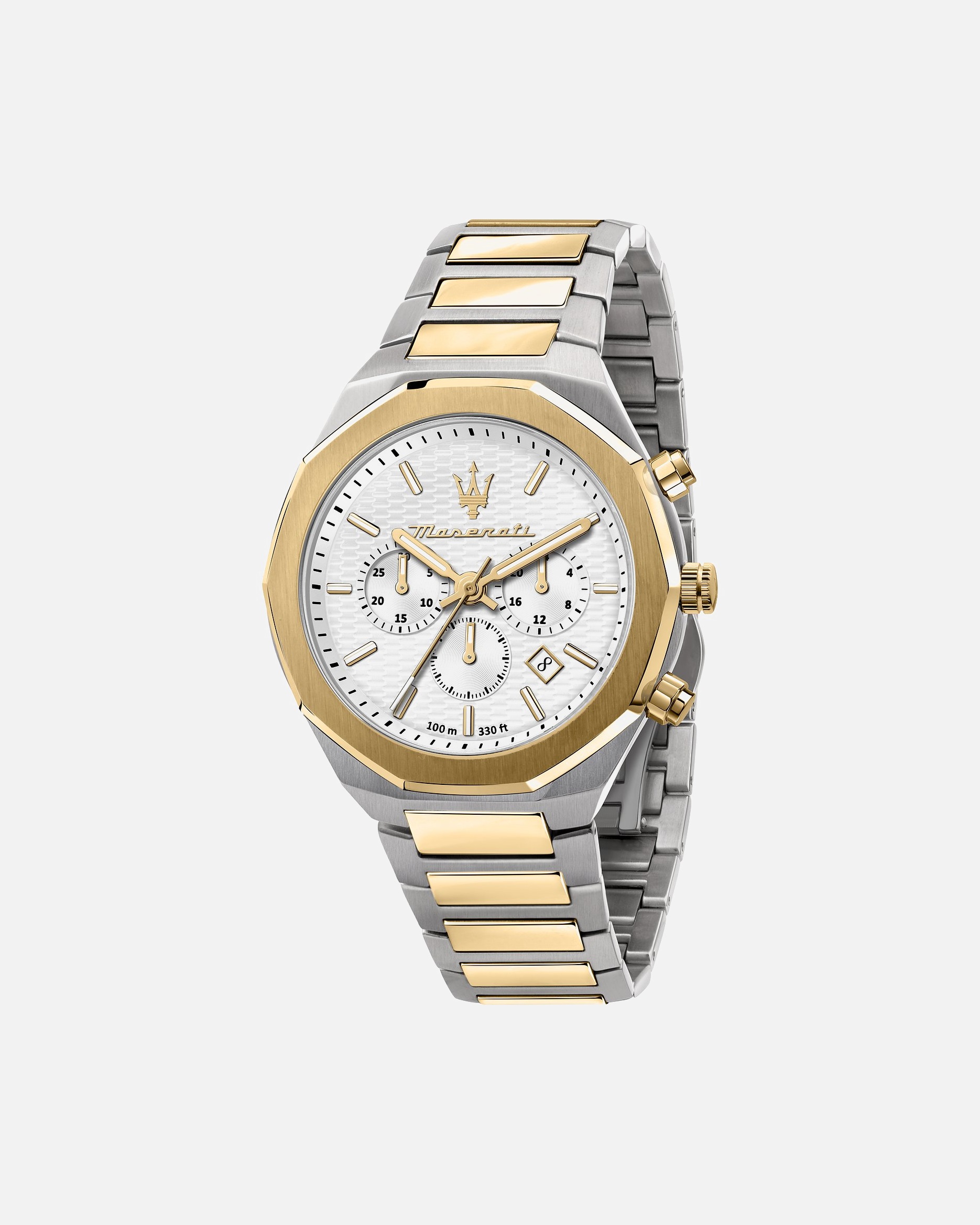 Uhr für Männlich Maserati Chronograph Edelstahl bicolor, gold