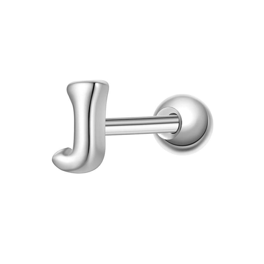 Glanzstücke München Piercing Buchstabe J aus Sterling Silber in silber 4,4 mm Damen