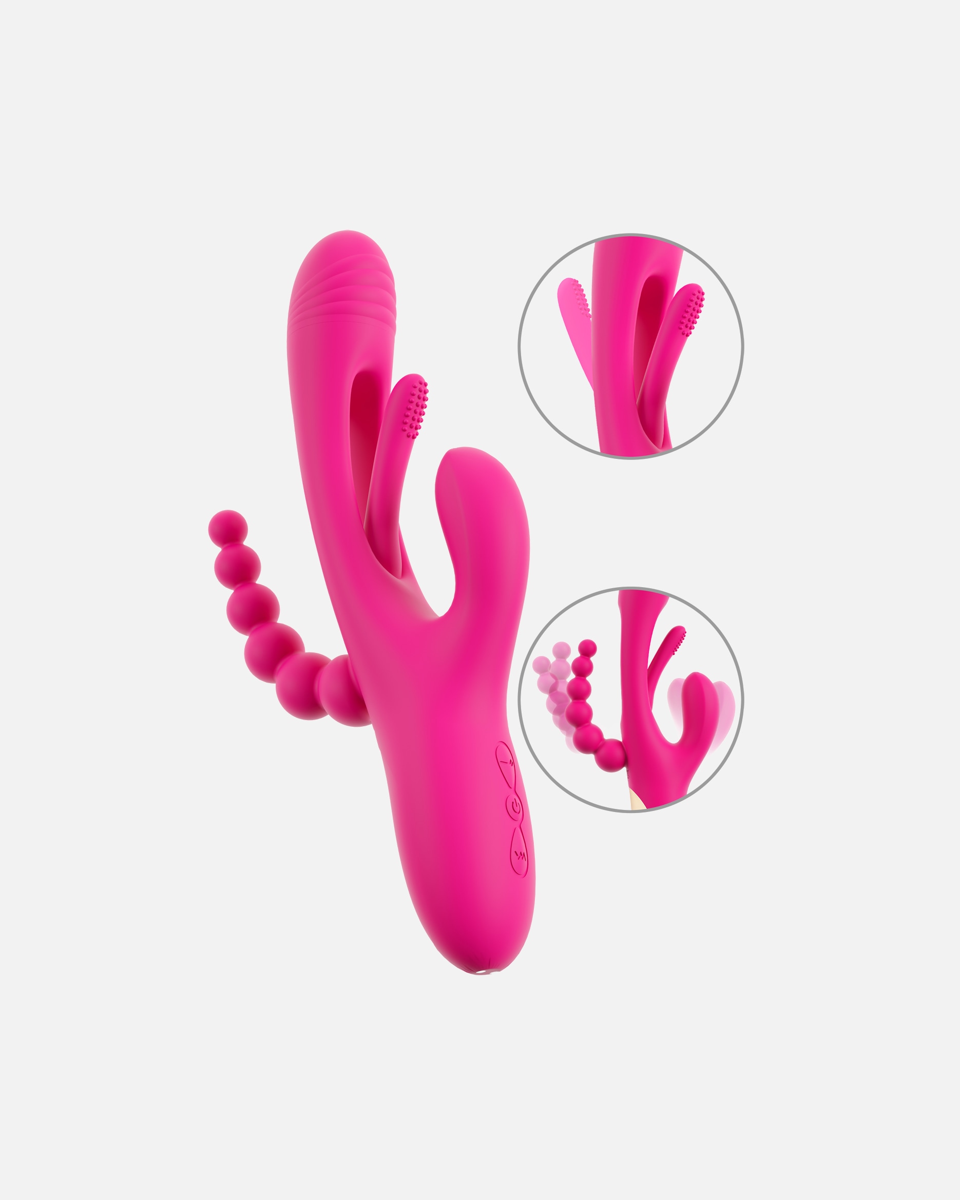 Vibrator für Unisex Sweet Smile Default Brand Line Rabbitvibrator Triple Vibe With Flicking Tongue pink