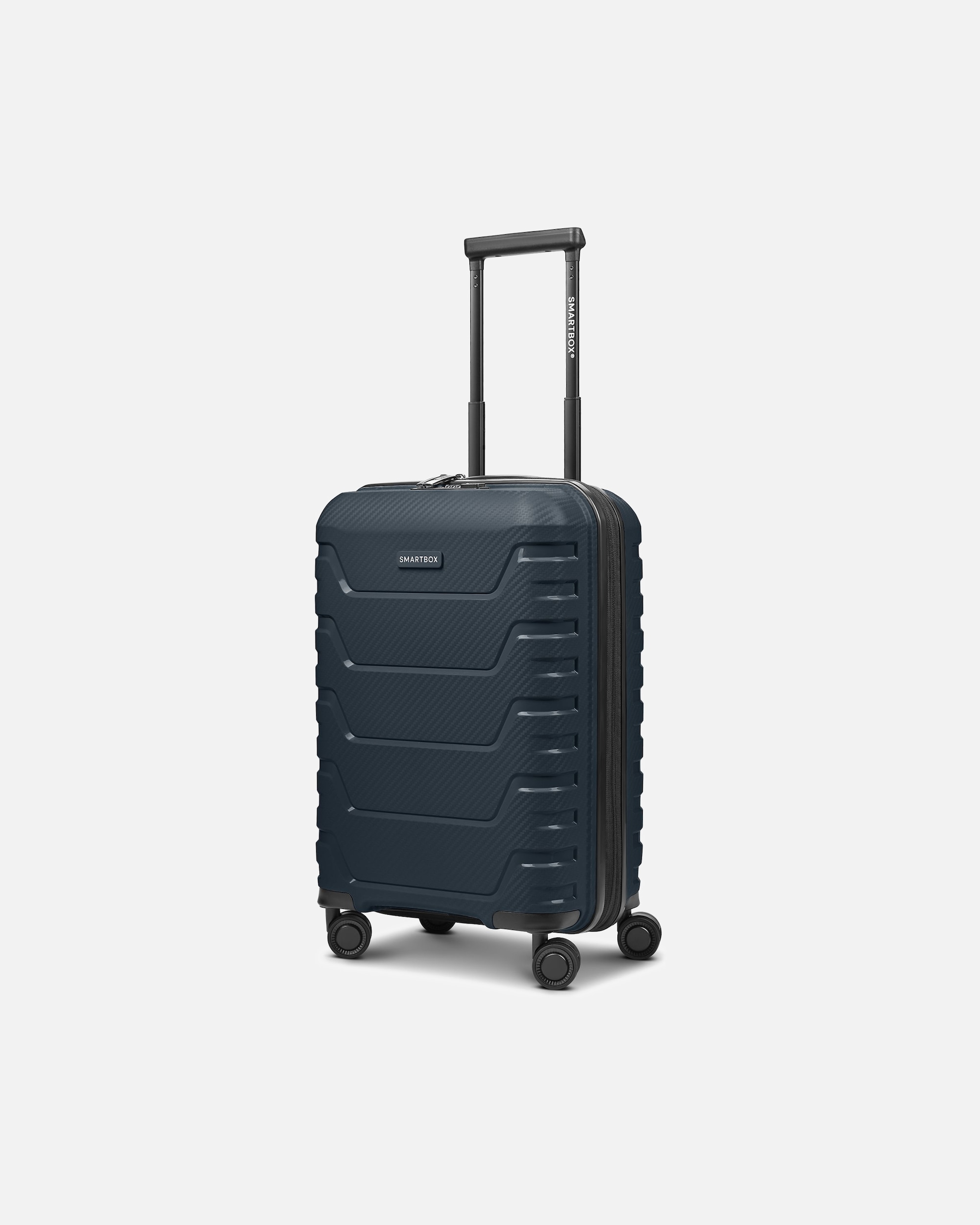 Handgepäckkoffer für Männlich Smartbox Default Brand Line Edition 01 4 Rollen Kabinentrolley 55 cm mit Dehnfalte navy