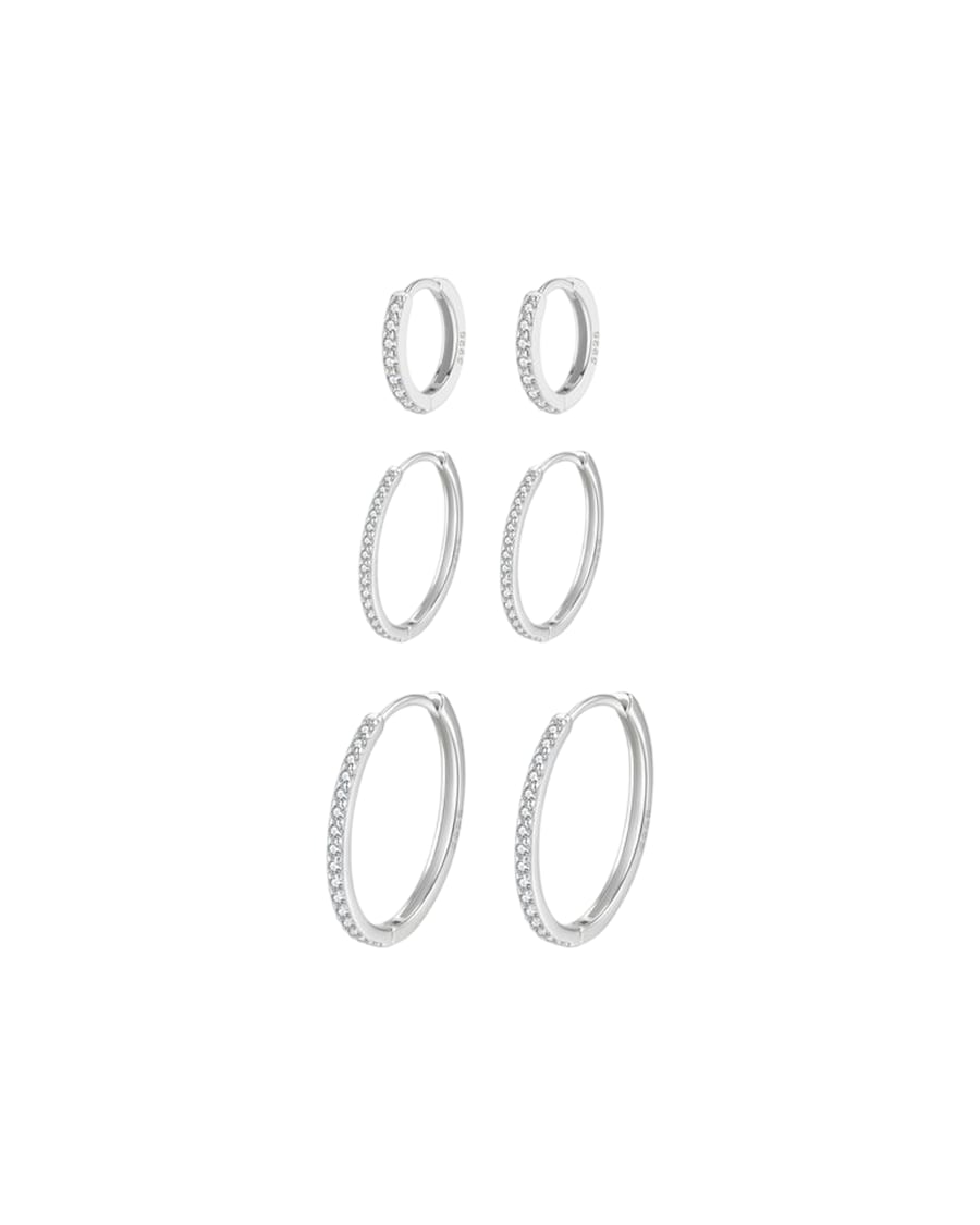 Hey Happiness Funkelndes Trio Ohrring-Set aus 925er Silber Damen