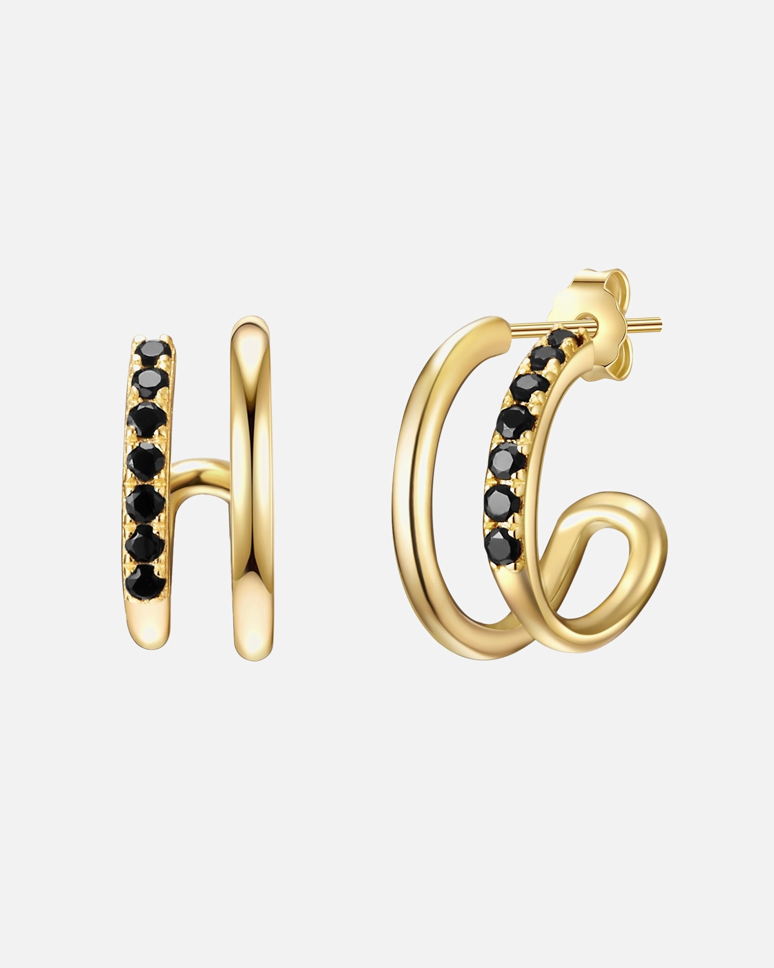 Creolen für Weiblich Glanzstücke München Creolen Sterling Silber Zirkonia in Gelbgold 13,7 mm