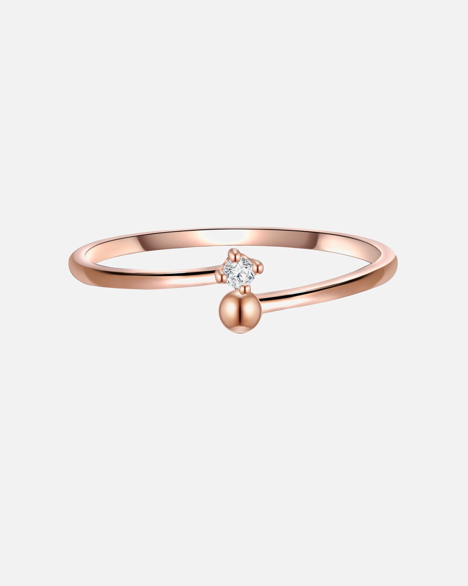Ring für Weiblich Glanzstücke München Ring Sterling Silber roségold Topas weiß 56