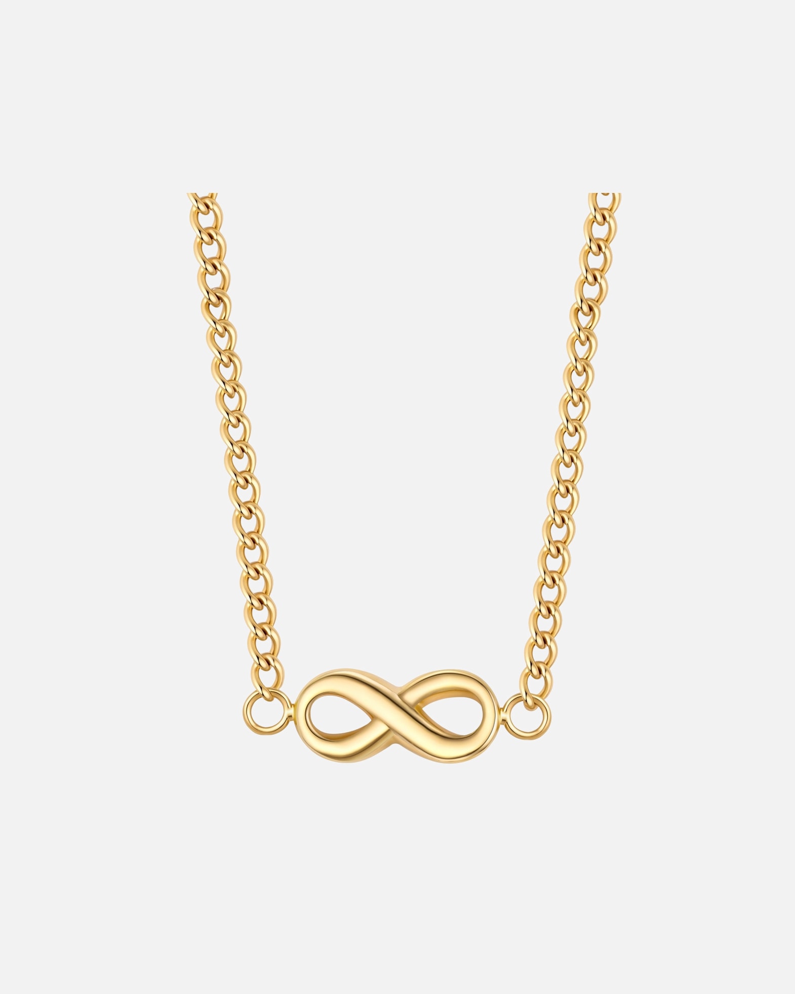 Halskette für Weiblich Glanzstücke München Halskette Infinity aus Edelstahl in Gelbgold 40,0 cm Kettenlänge + 5,0 cm Verlängerun