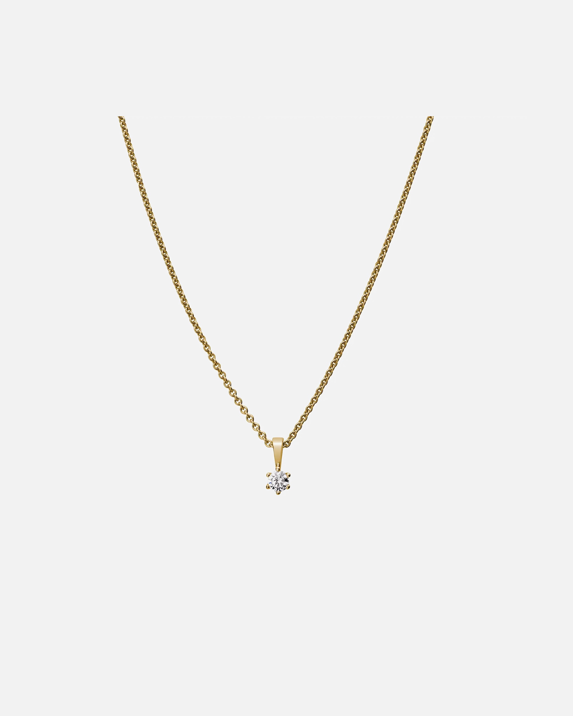 Halskette für Weiblich Lyomi Default Brand Line Anhänger mit Kette 585/- Gold Diamant Lab Grown weiß 0,10ct. gelb vergoldet