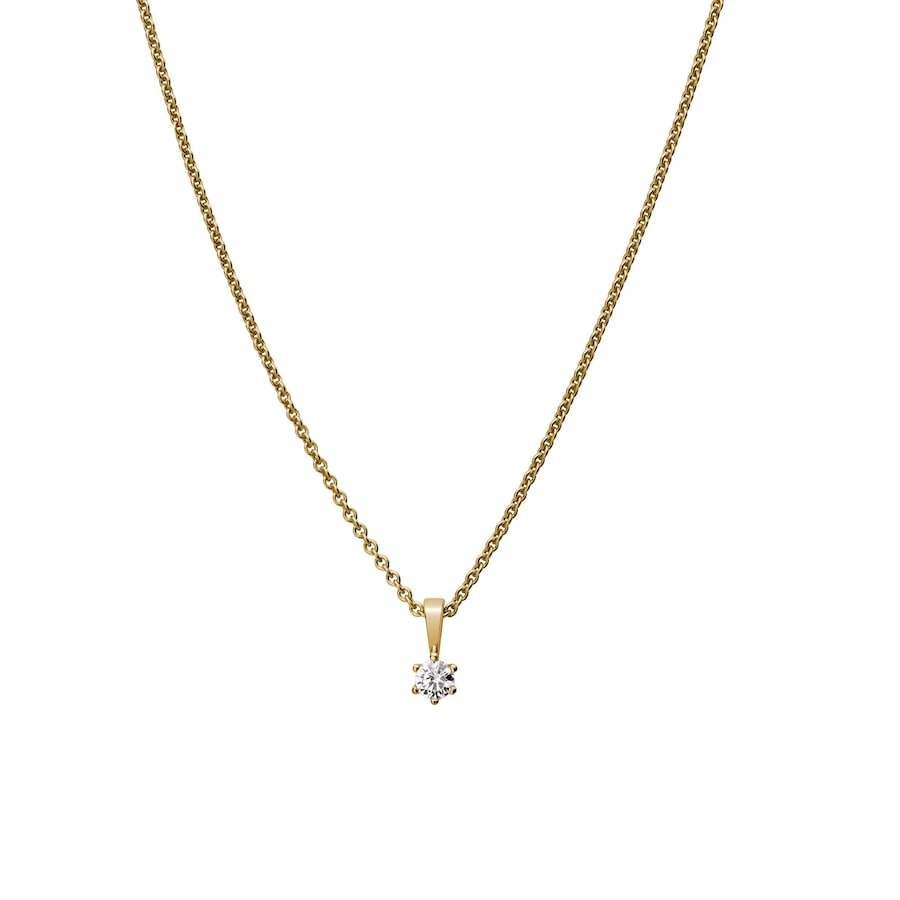 Lyomi Anhänger mit Kette 585/- Gold Diamant Lab Grown weiß 0,10ct. gelb vergoldet Damen