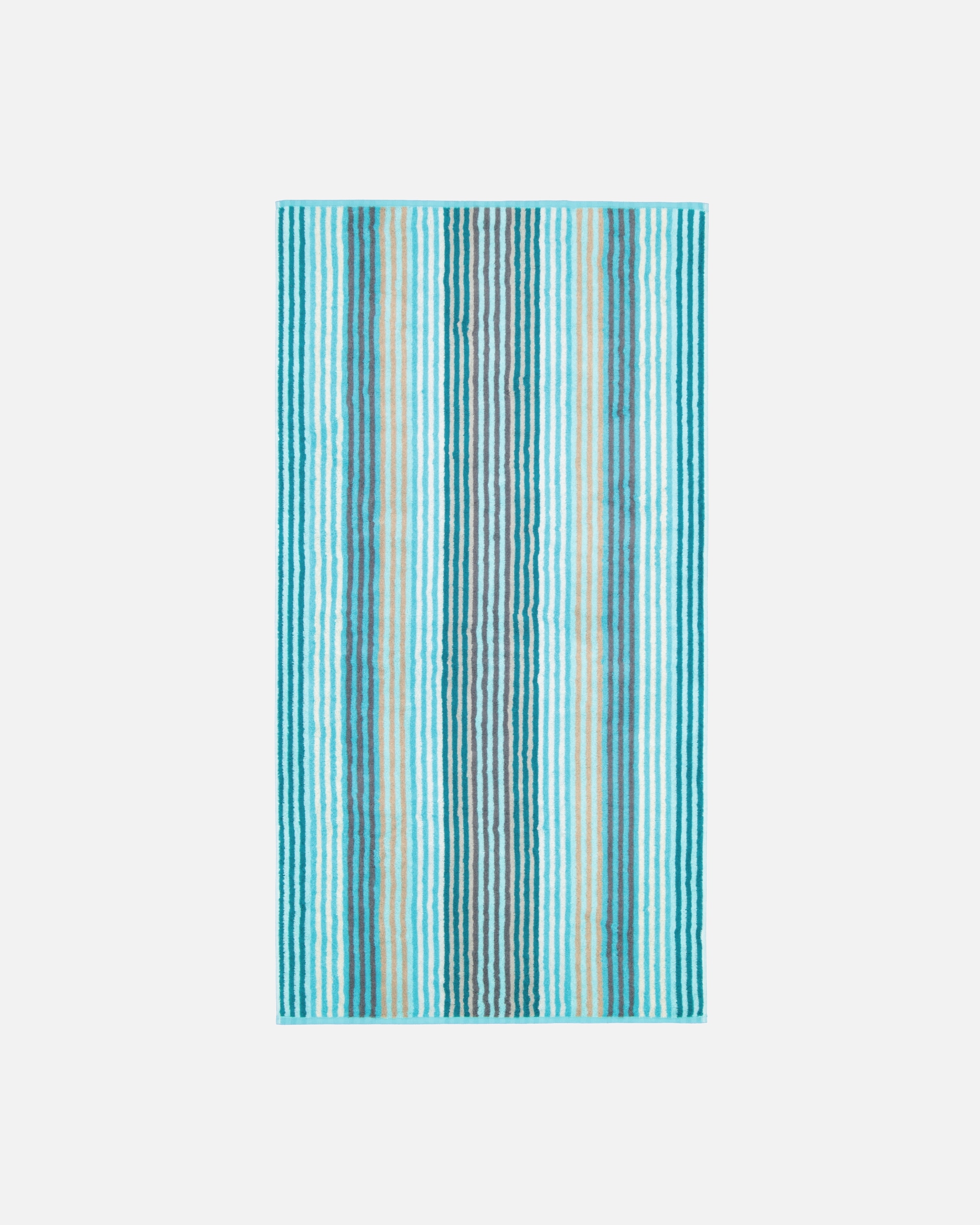 Handtuch für Unisex Cawö Cawö Handtücher Unique Streifen 944 türkis - 44 Duschtuch 70x140 cm