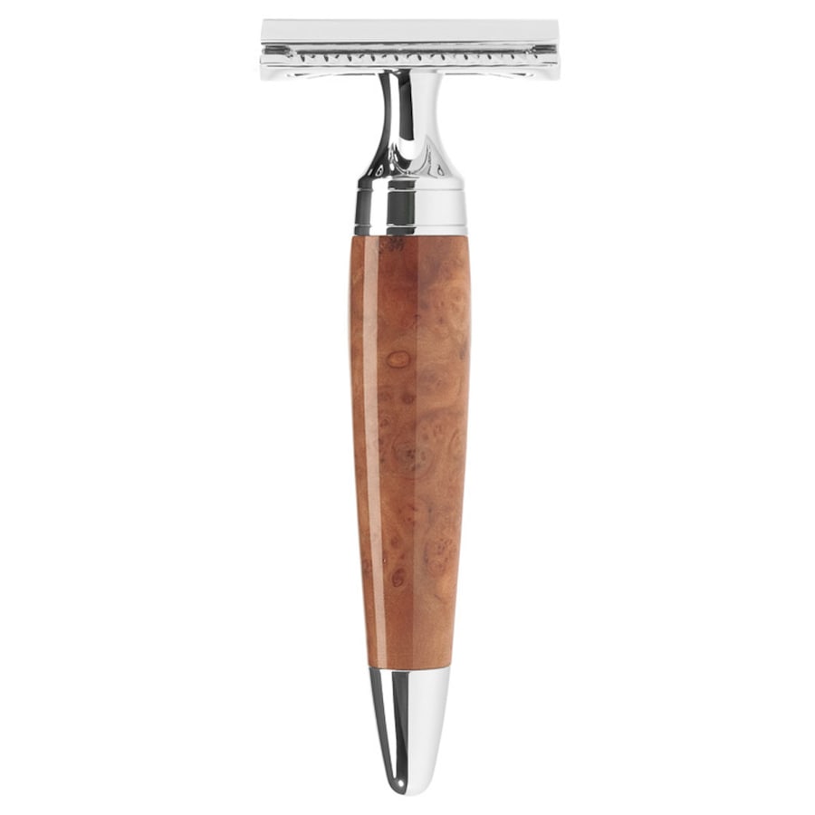 Mühle STYLO Rasierhobel geschlossener Kamm, Griffmaterial Thujamaser-Holz Herren