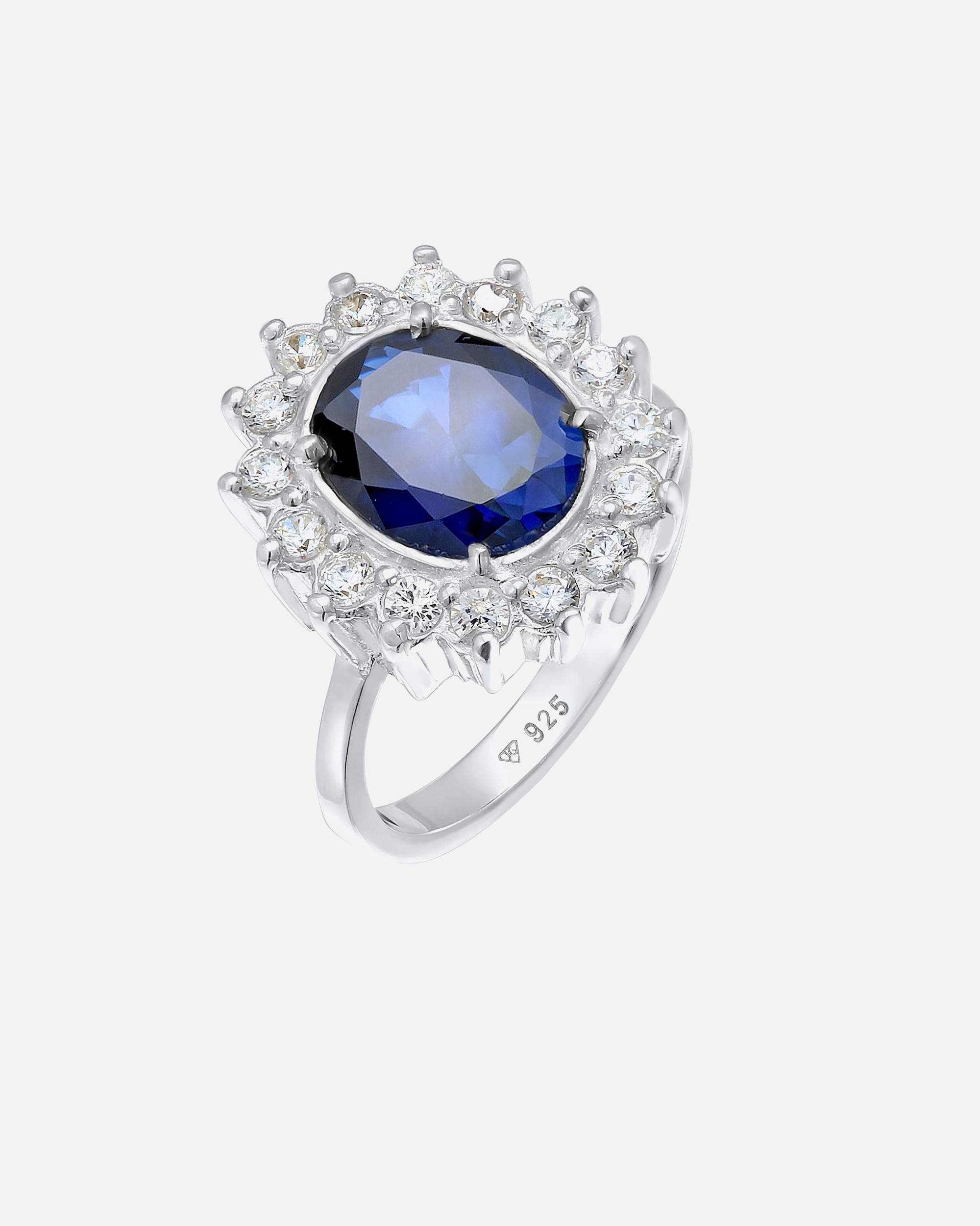 Ring für Weiblich Elli Cocktailring Saphirblau Royal Zirkonia 925 Silber 52