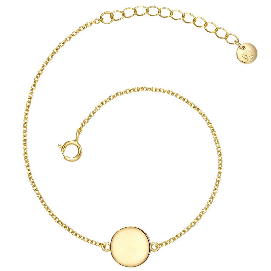 Glanzstücke München Armband Kreis Sterling Silber in Gelbgold 17,0 cm Basislänge + 3,5 Verlängerung Damen