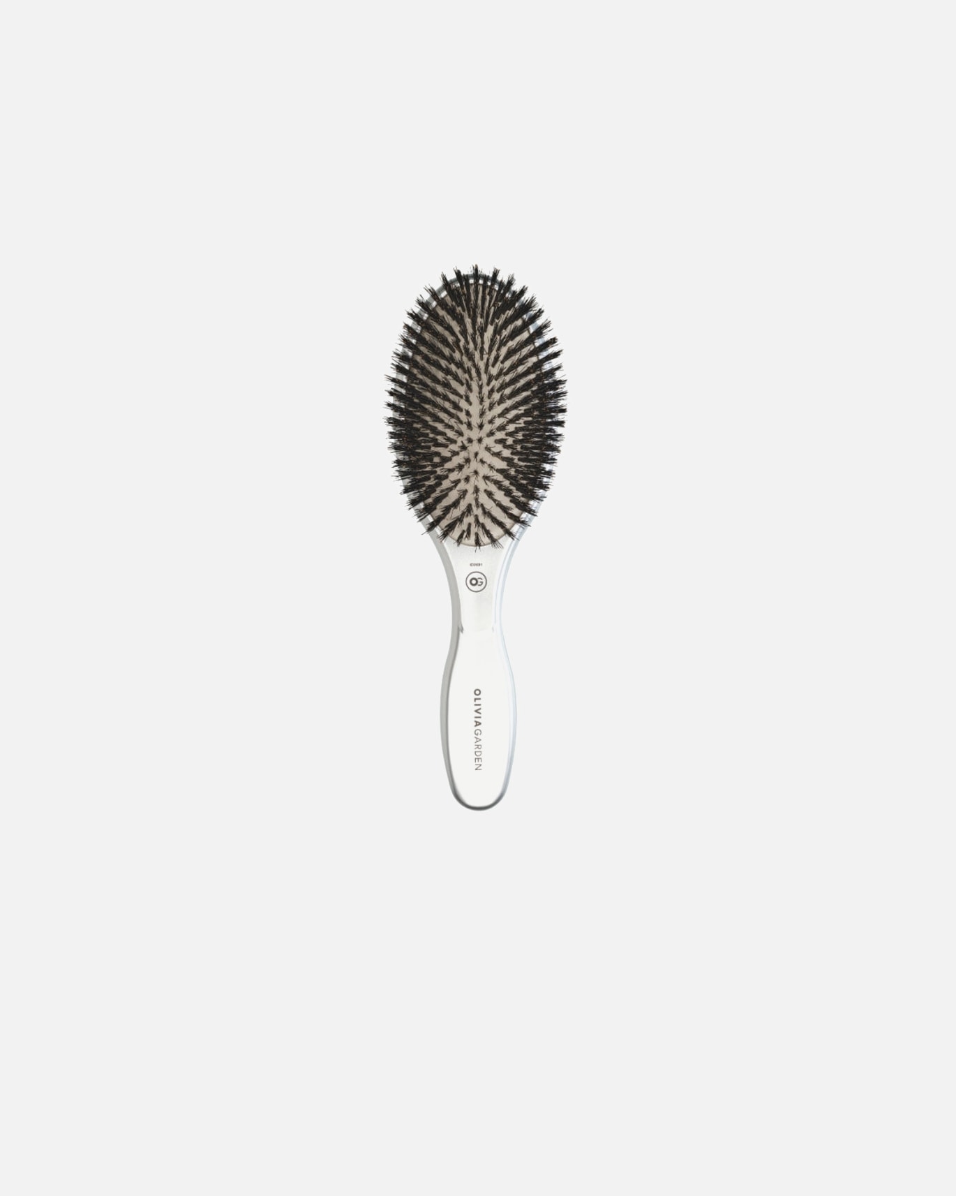 Flach-/Paddelbürste für Unisex Olivia Garden EXPERT CARE OVAL Boar Bristles Silver 1 Stück