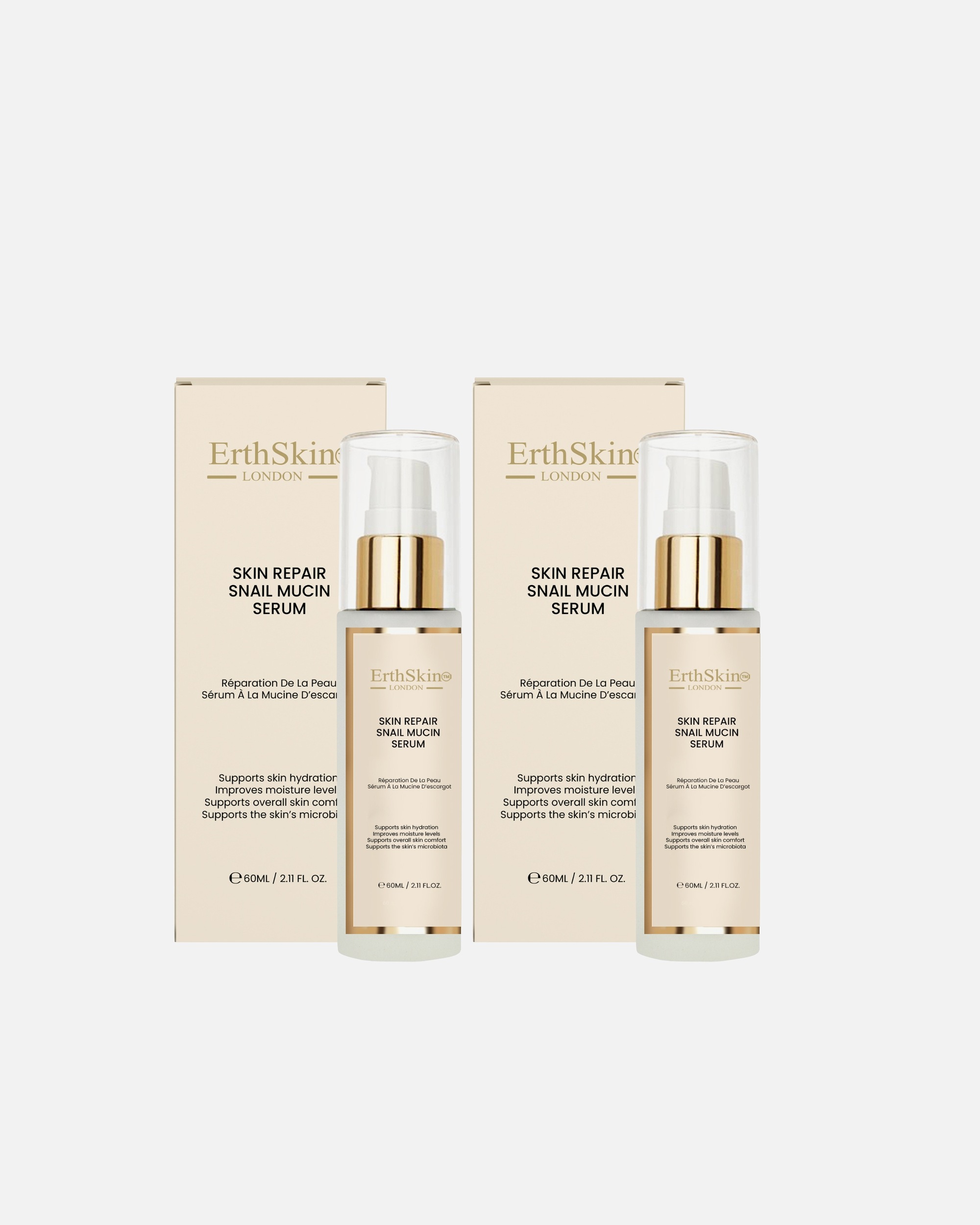 für Unisex ErthSkin London 2x Schneckenserum zur Hautreparatur 1 Stück