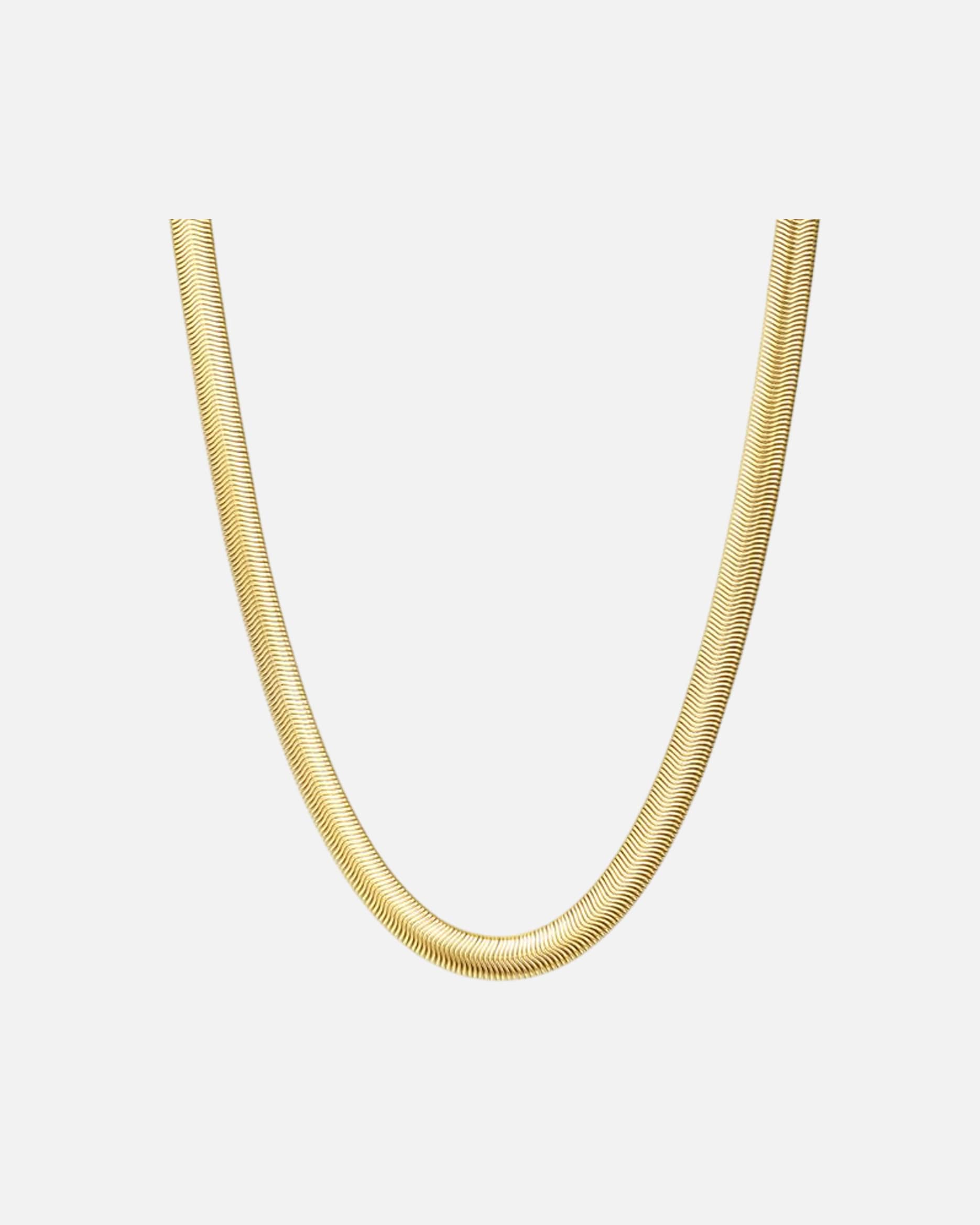 Halskette für Weiblich Hey Happiness Default Brand Line Breite Schlangenkette – Edelstahl 18k vergoldet 60