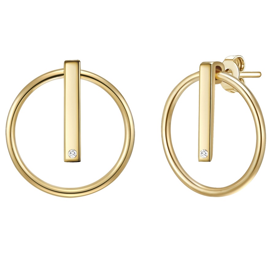 Lulu & Jane Diamant-Ohrhänger Sterling Silber Diamant in Gelbgold 22,3 mm Damen