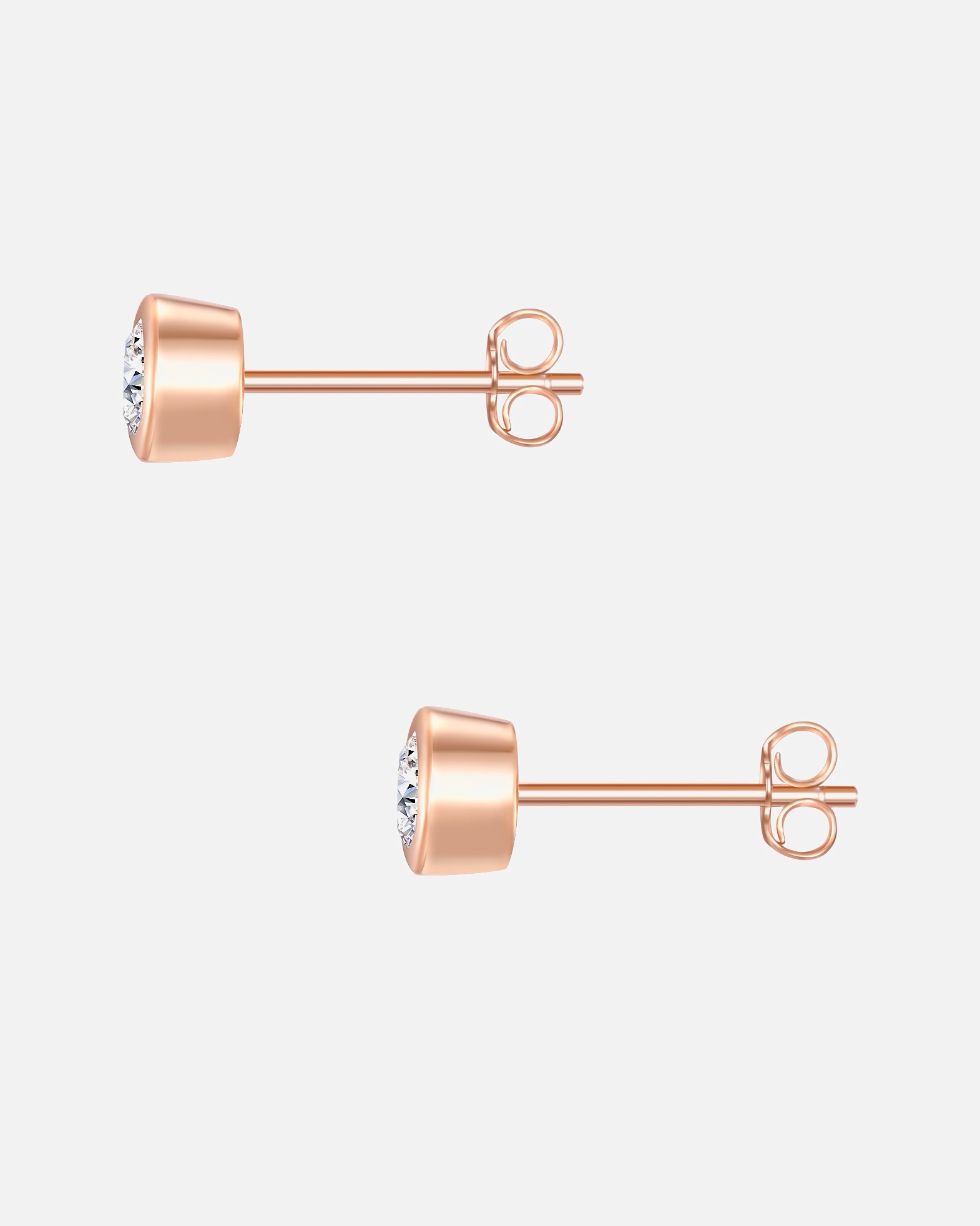 Ohrringe für Weiblich Rafaela Donata Ohrstecker Sterling Silber Zirkonia in Roségold 5,0 mm