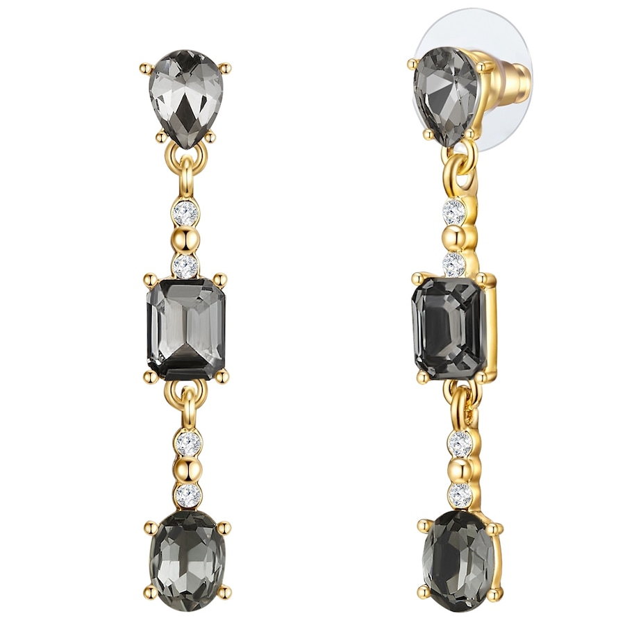 Lulu & Jane Ohrhänger Metall-Legierung Glas in Gelbgold 43,4 mm Damen