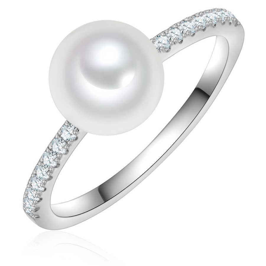 Rafaela Donata Ring aus Sterling Silber in silber mit Zirkonia Muschelkernperle 52 Damen