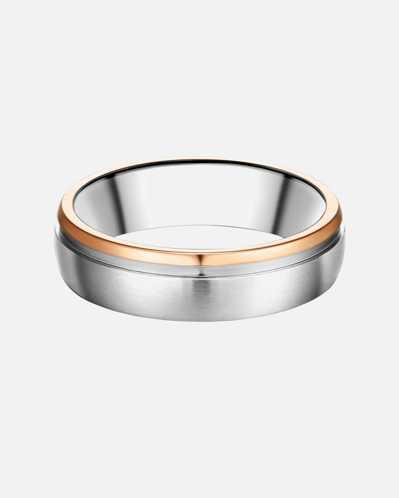 Ring für Männlich Trilani Ring aus Edelstahl in Silber und Roségold 68