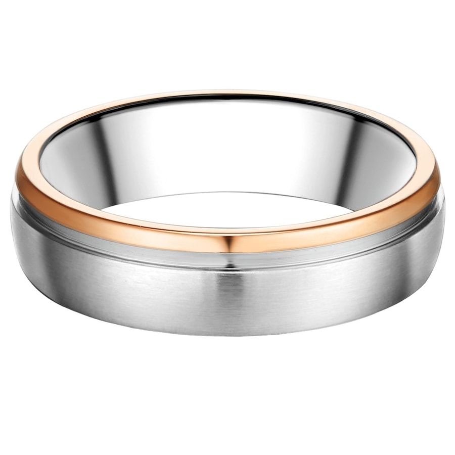 Trilani Ring aus Edelstahl in Silber und Roségold 64 Herren