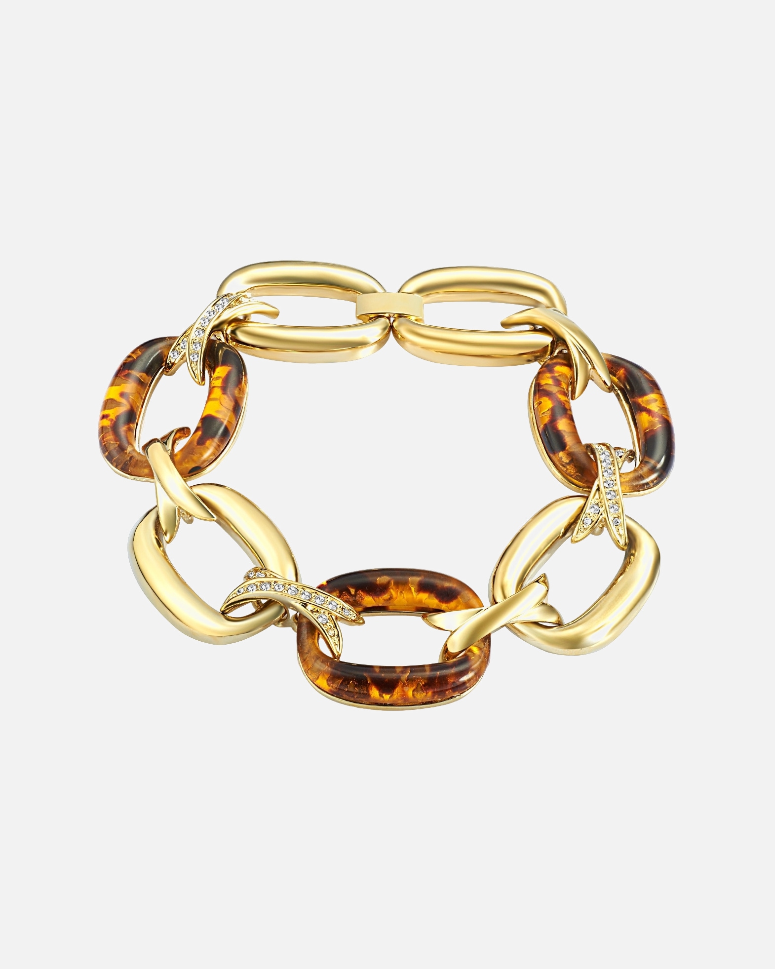 Armband für Weiblich Lulu & Jane Armband Metall-Legierung verziert mit Kristallen von Swarovski® in Gelbgold 21,0 cm