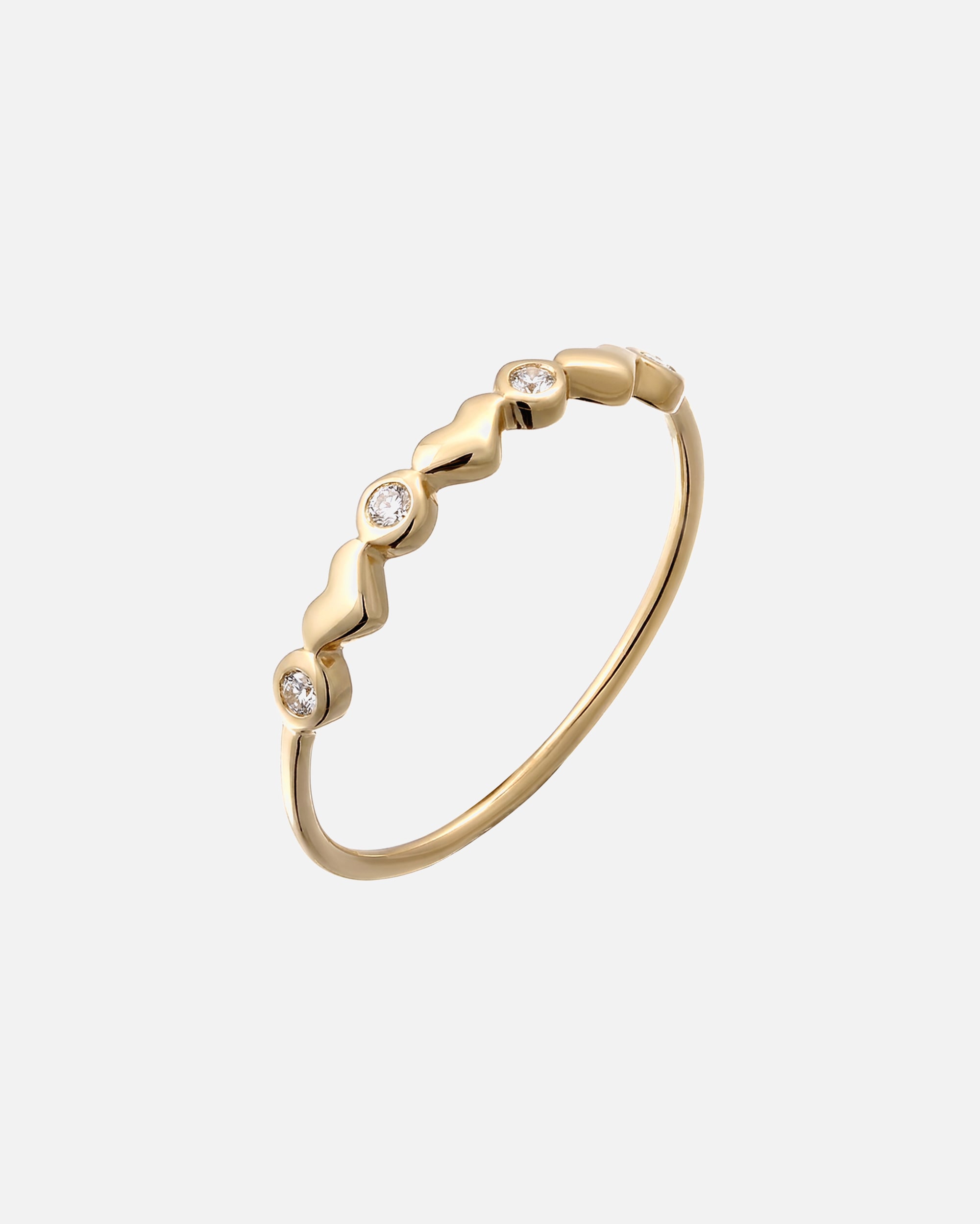 Ring für Weiblich Elli PREMIUM mit Steinen Herz Topas Weiß 375 Gelbgold 54
