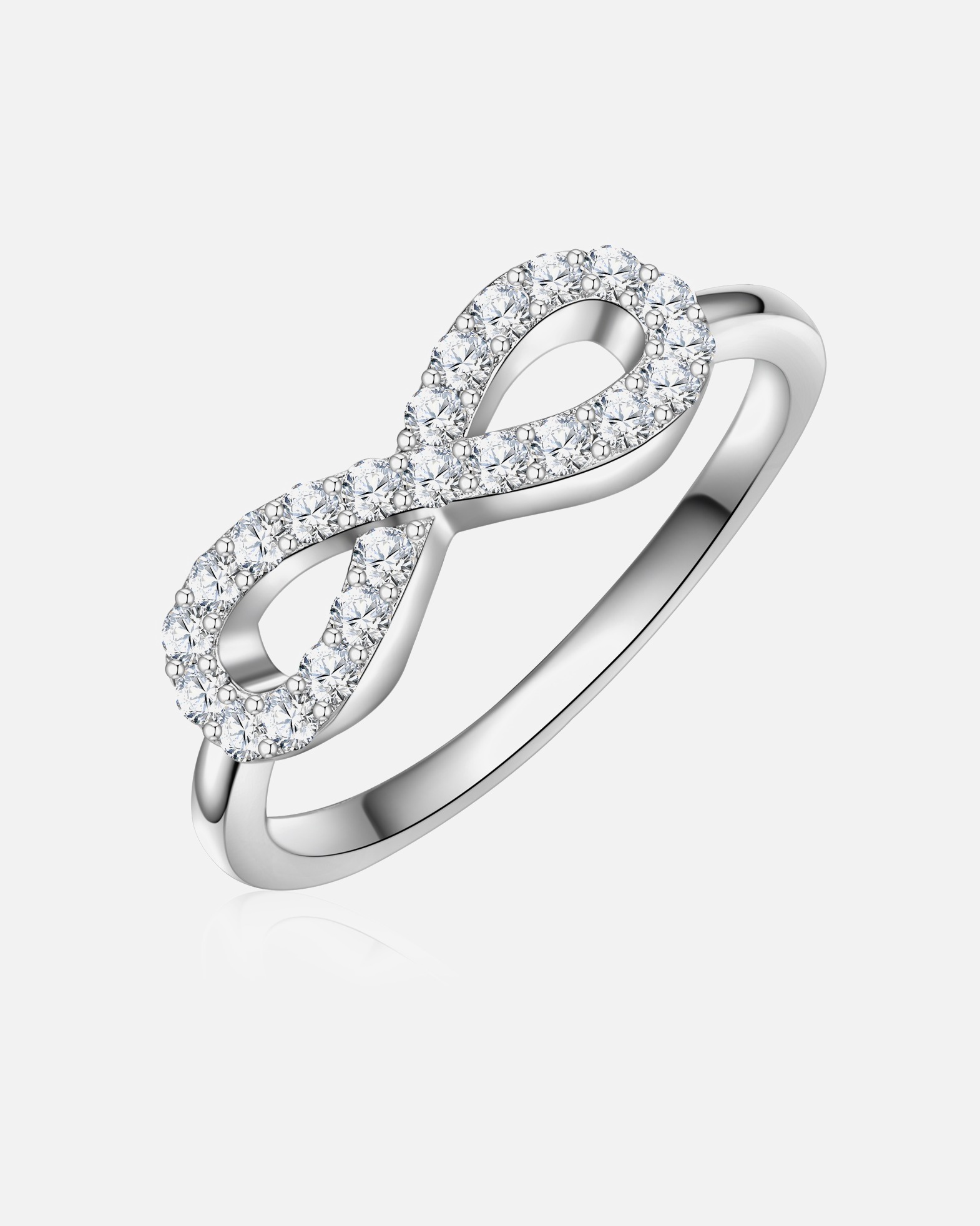 Ring für Weiblich Trilani Ring Infinity aus Sterling Silber in silber mit Zirkonia 50