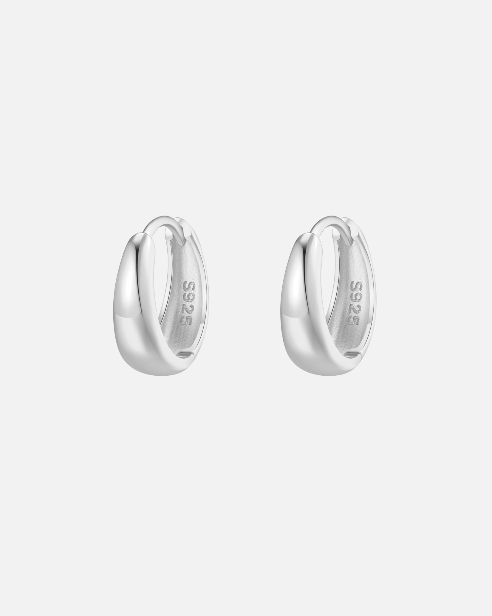 Creolen für Weiblich Hey Happiness Default Brand Line Große Kuppel-Creolen, aus 925 Sterlingsilber Silber