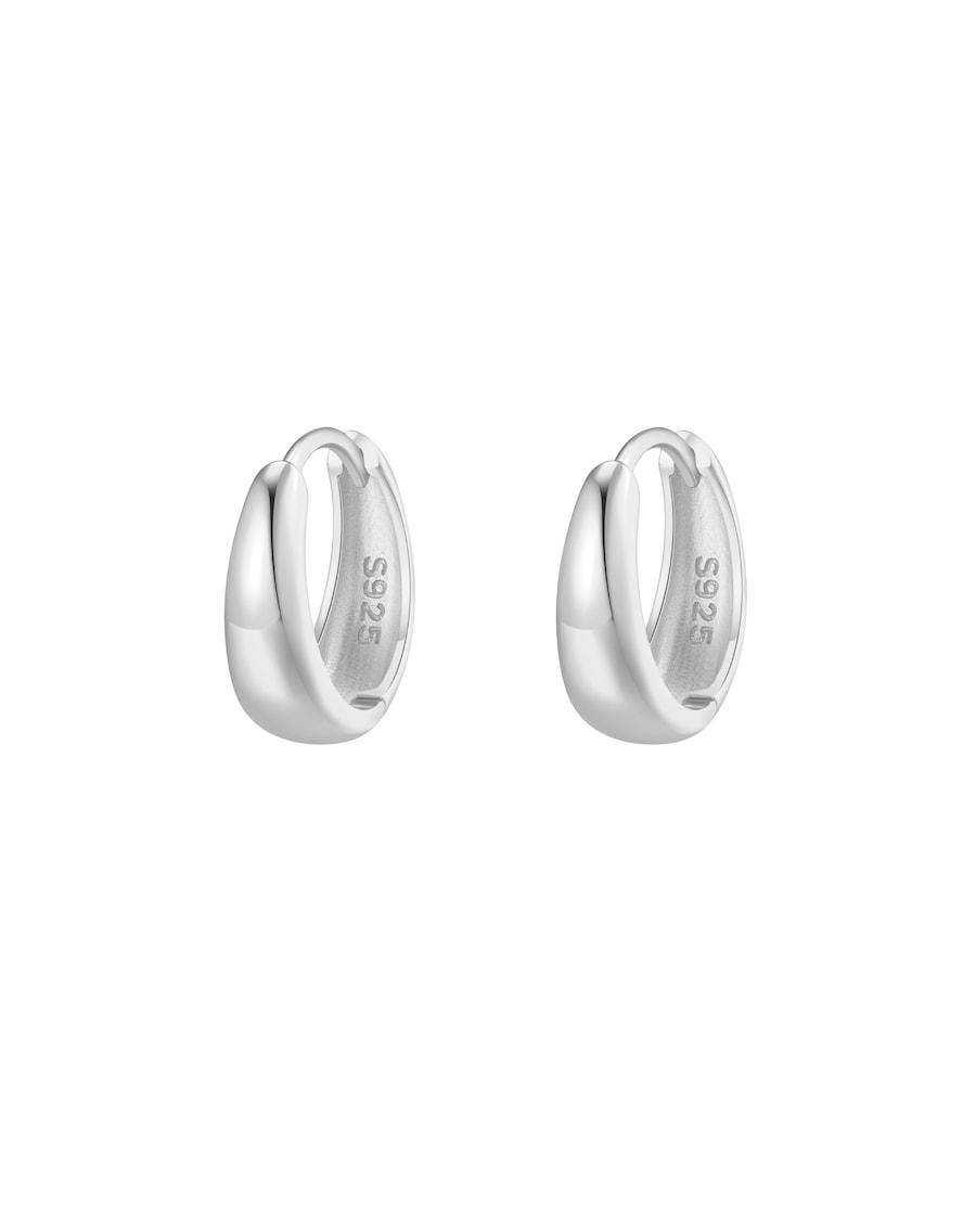 Hey Happiness Große Kuppel-Creolen, aus 925 Sterlingsilber Silber Damen