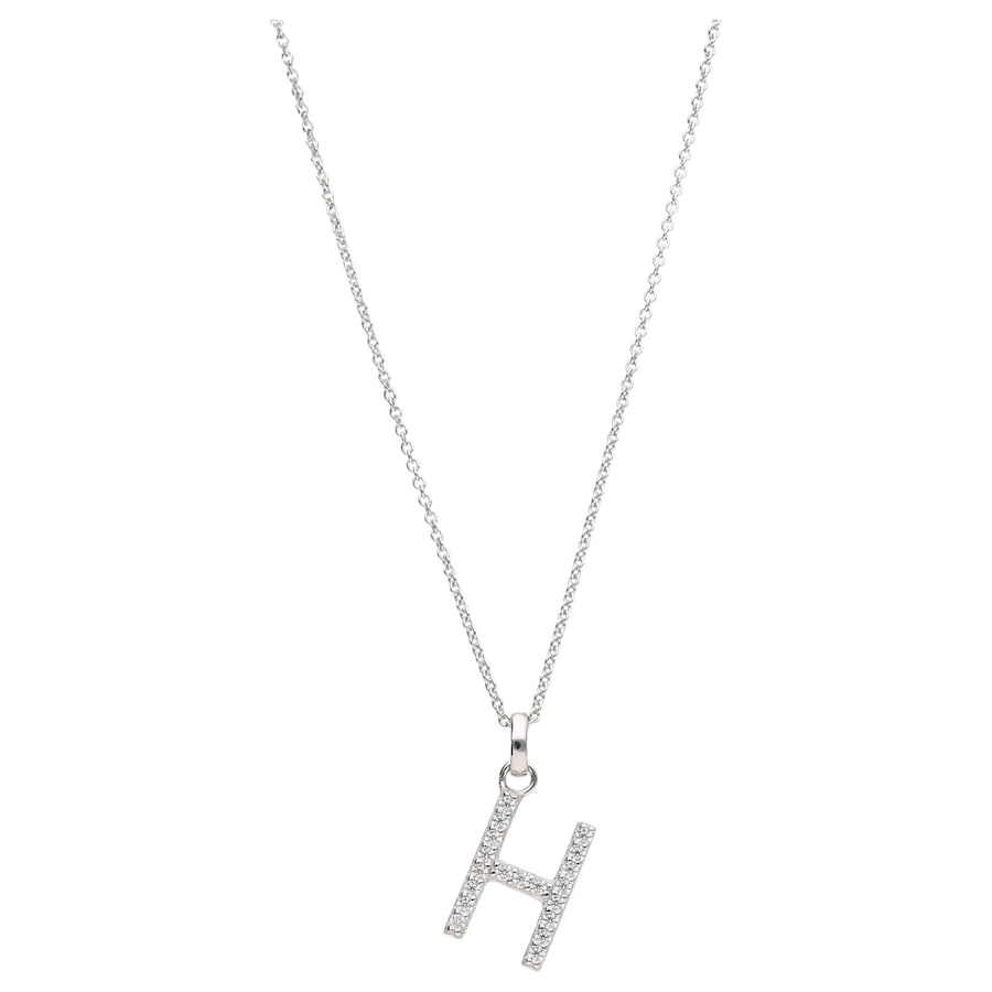 Smart Jewel Kette Buchstabe H mit Zirkonia Steine, Silber 925 45 cm Damen