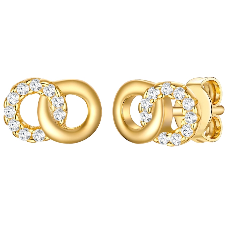 Rafaela Donata Ohrstecker Kreise Sterling Silber Zirkonia in Gold Damen