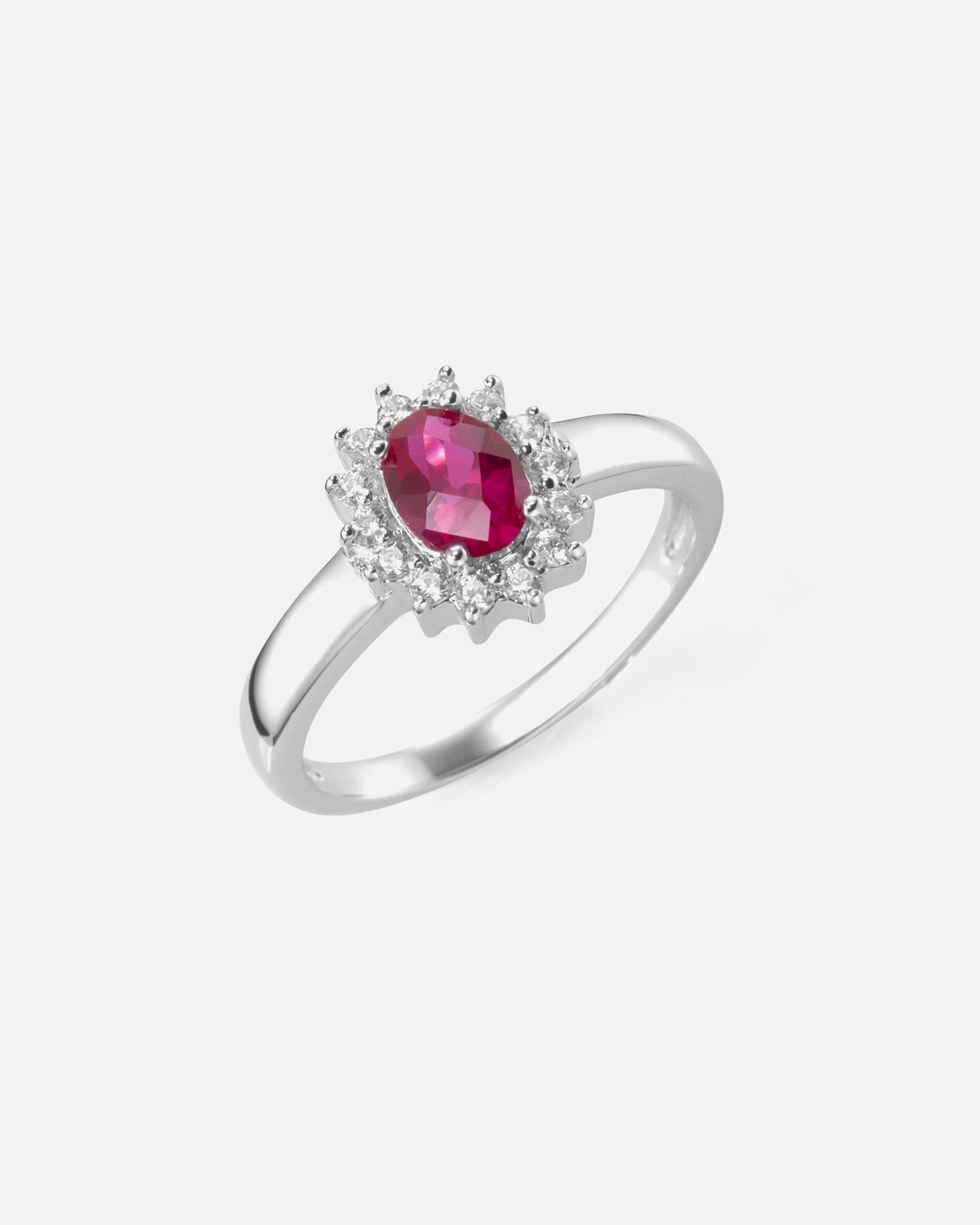 Ring für Weiblich Smart Jewel Ring zauberhaft, farbiger Stein und weiße Zirkonia, Silber 925 54