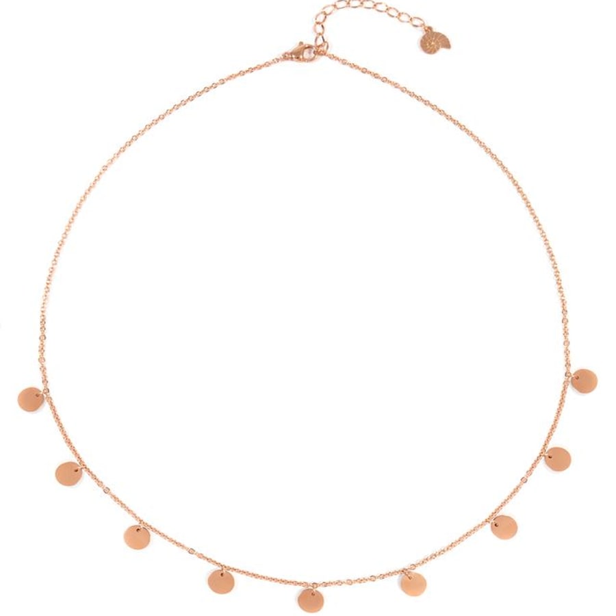 Hey Happiness Halskette mit mehreren Kreisen aus Edelstahl Rosegold Nude Damen