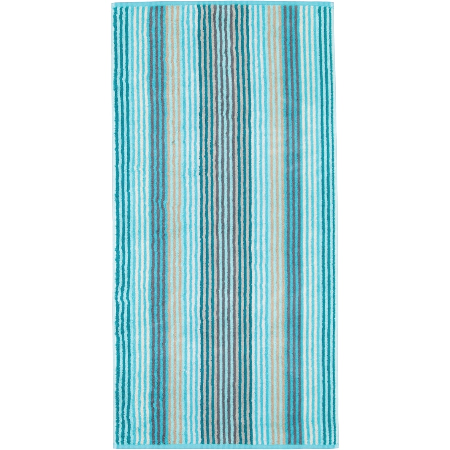 Cawö Handtücher Unique Streifen 944 türkis - 44 Handtuch 50x100 cm Weiss
