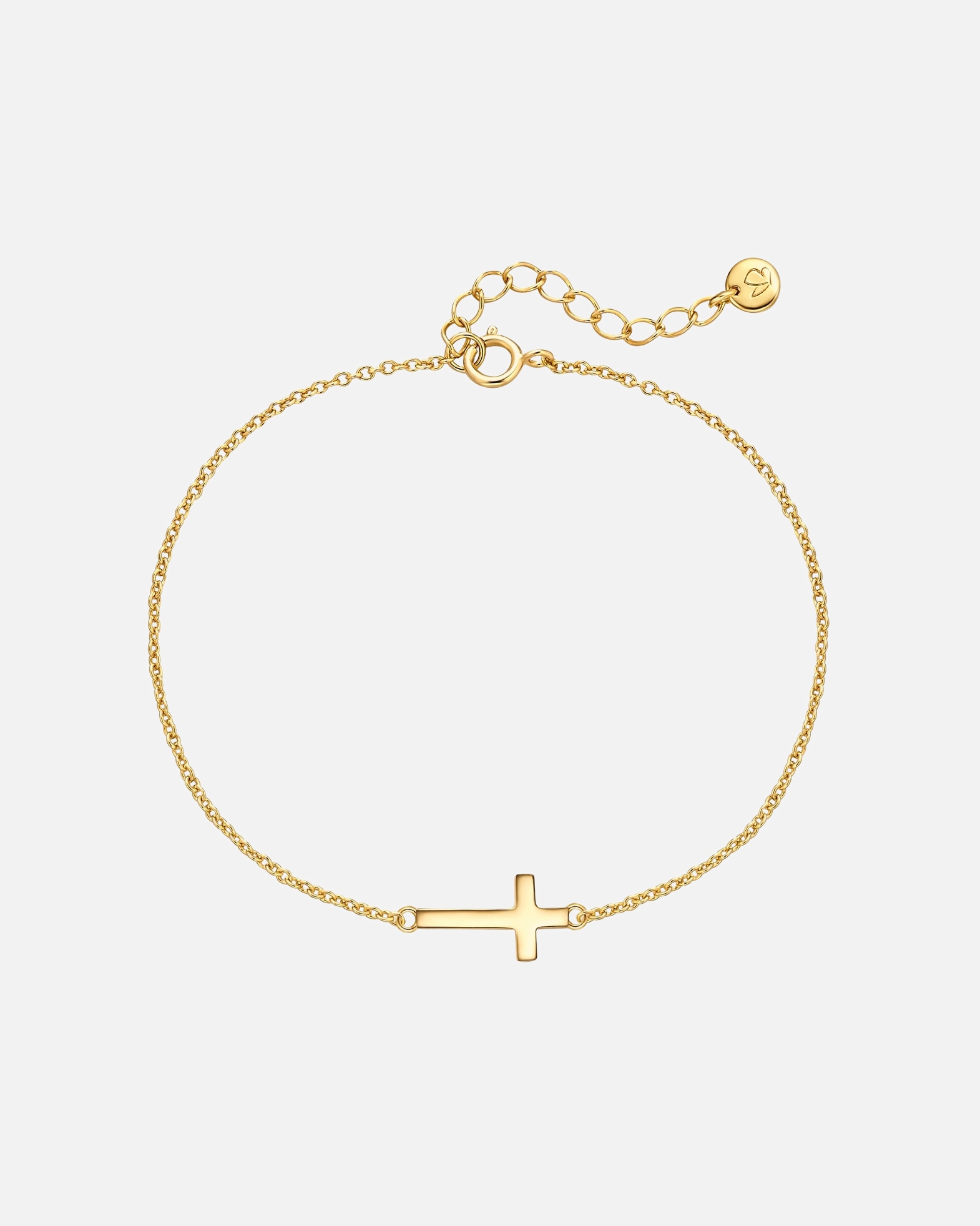 Armband für Weiblich Glanzstücke München Armband Kreuz aus Sterling Silber in gelbgold 17,0 cm Basislänge + 3,0 cm Verlängerung