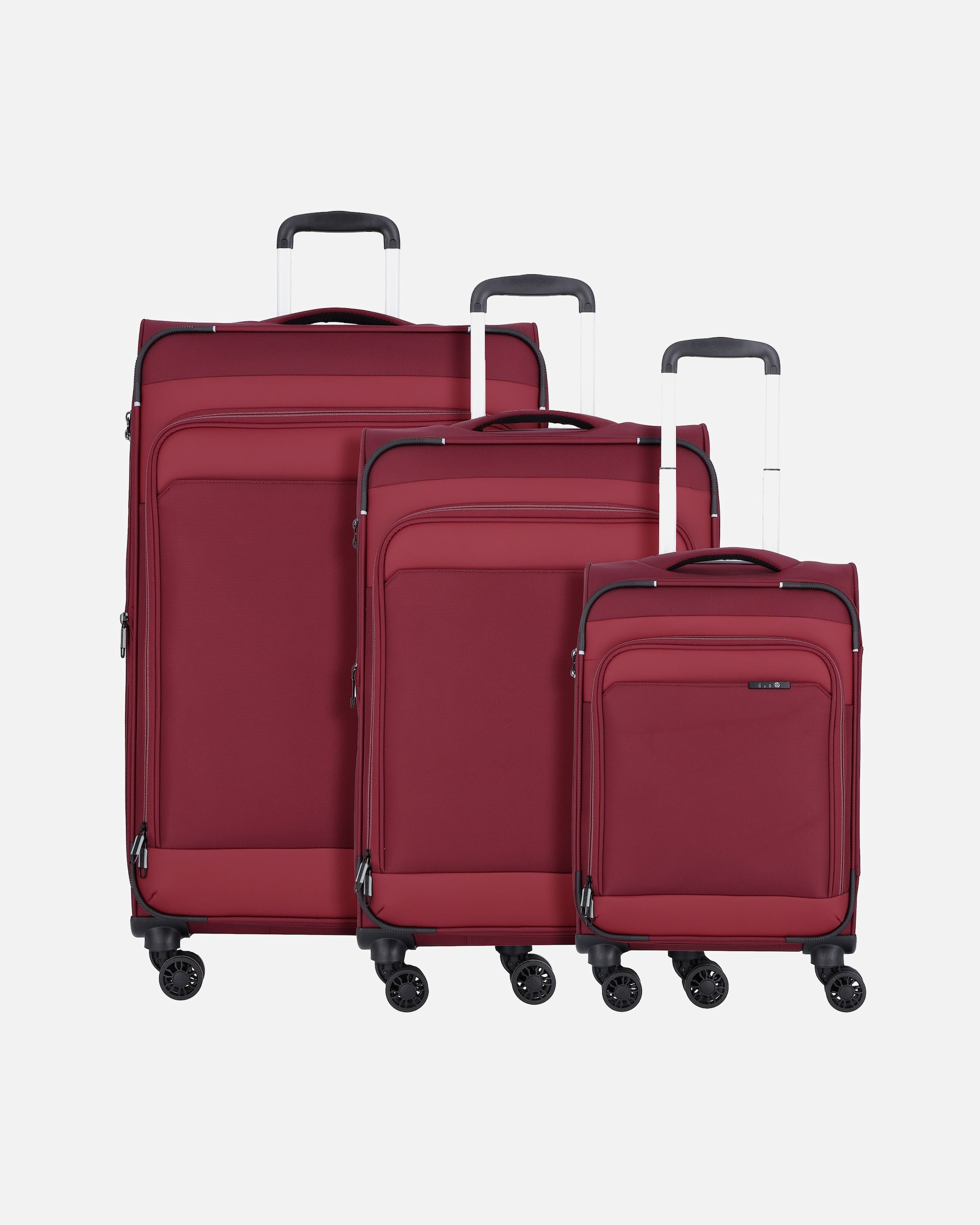 Koffer für Männlich d & n Travel Line 9504 4 Rollen Kofferset 3-teilig mit Dehnfalte dark red