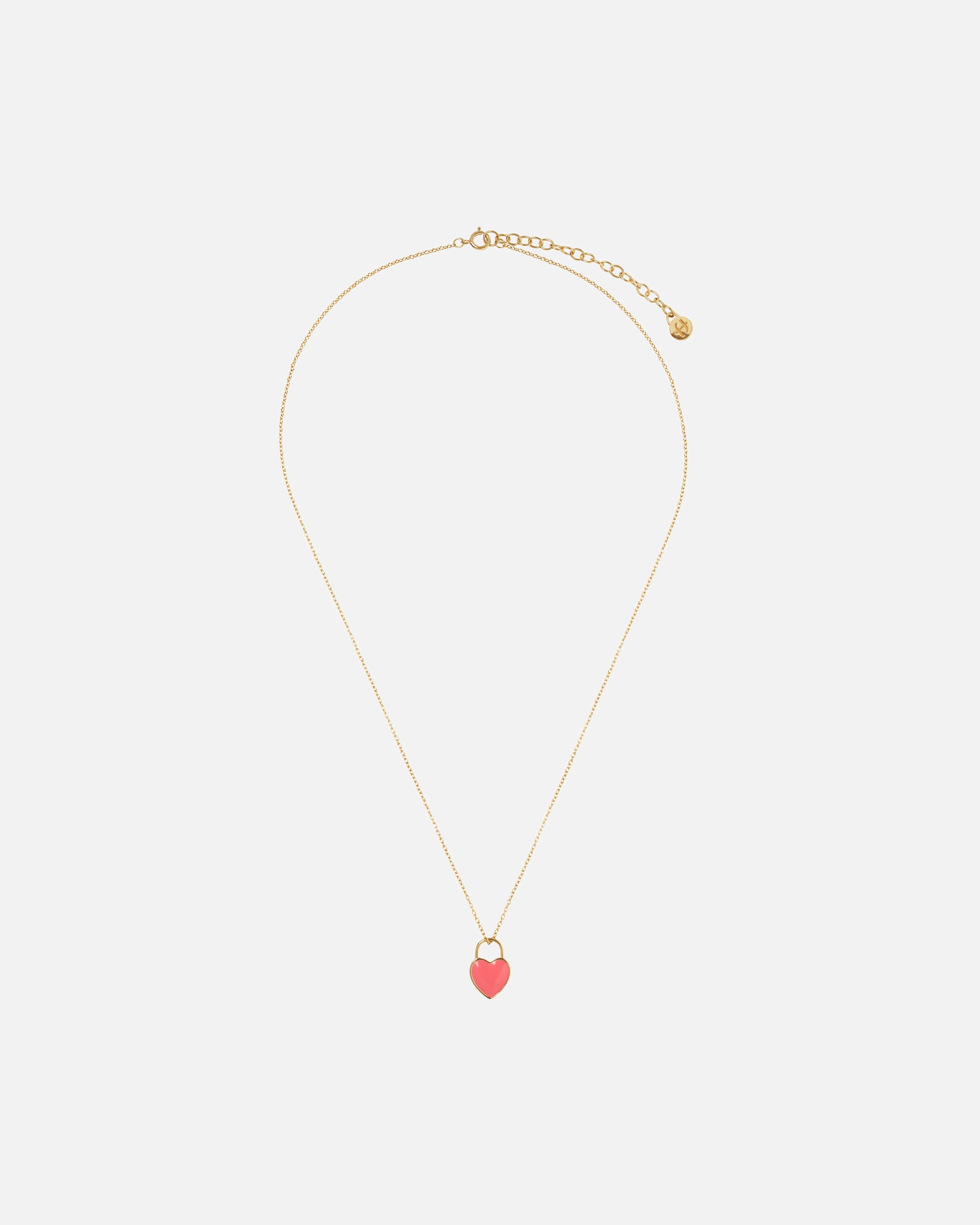 Halskette für Weiblich fejn Default Brand Line Halskette mit Herzanhänger, handgefertigt, nachhaltig, Echtschmuck coral