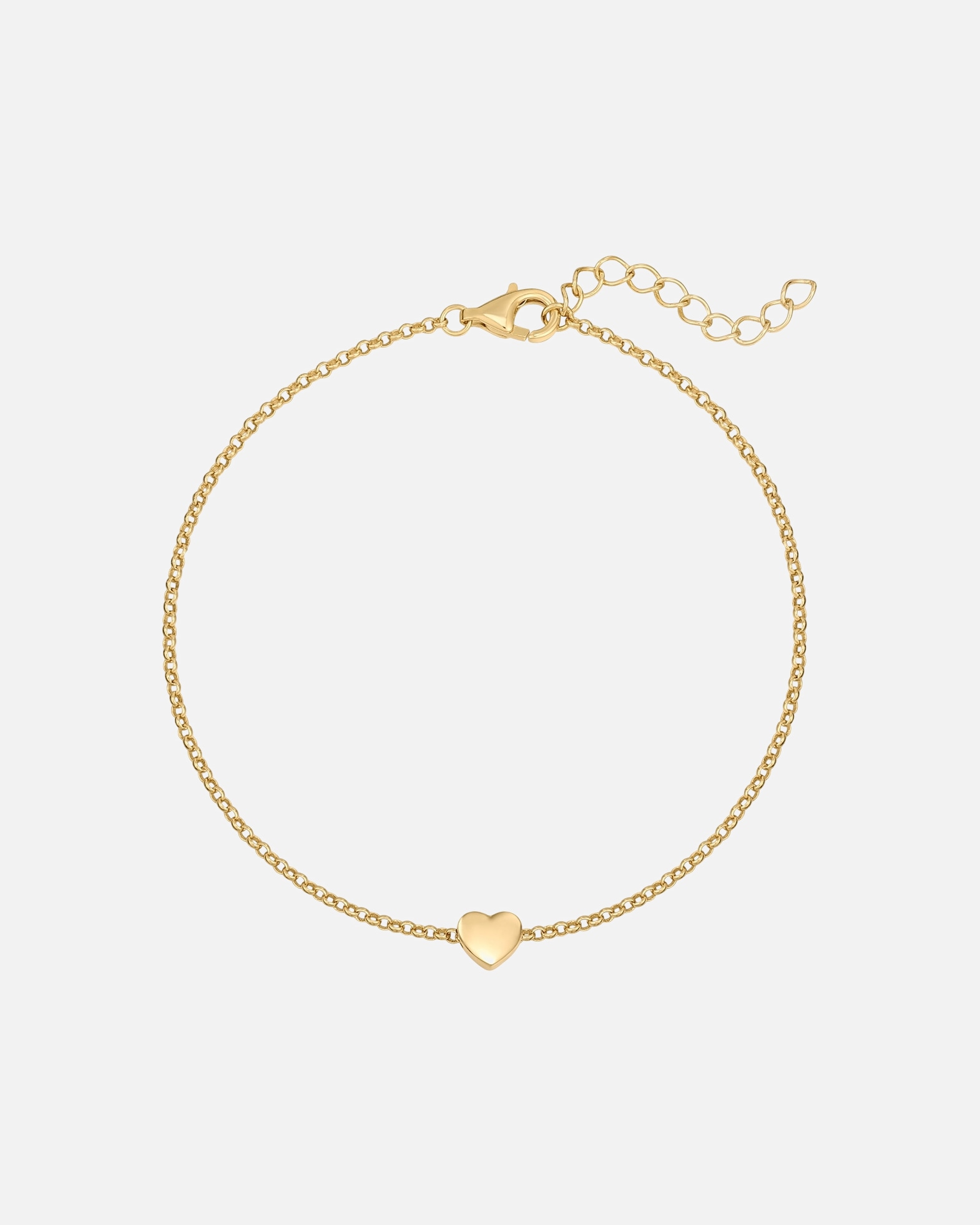 Armband für Weiblich Rafaela Donata Armband Herz aus Sterling Silber in Gelbgold 18,0 cm Basislänge + 3,0 cm Verlängerung