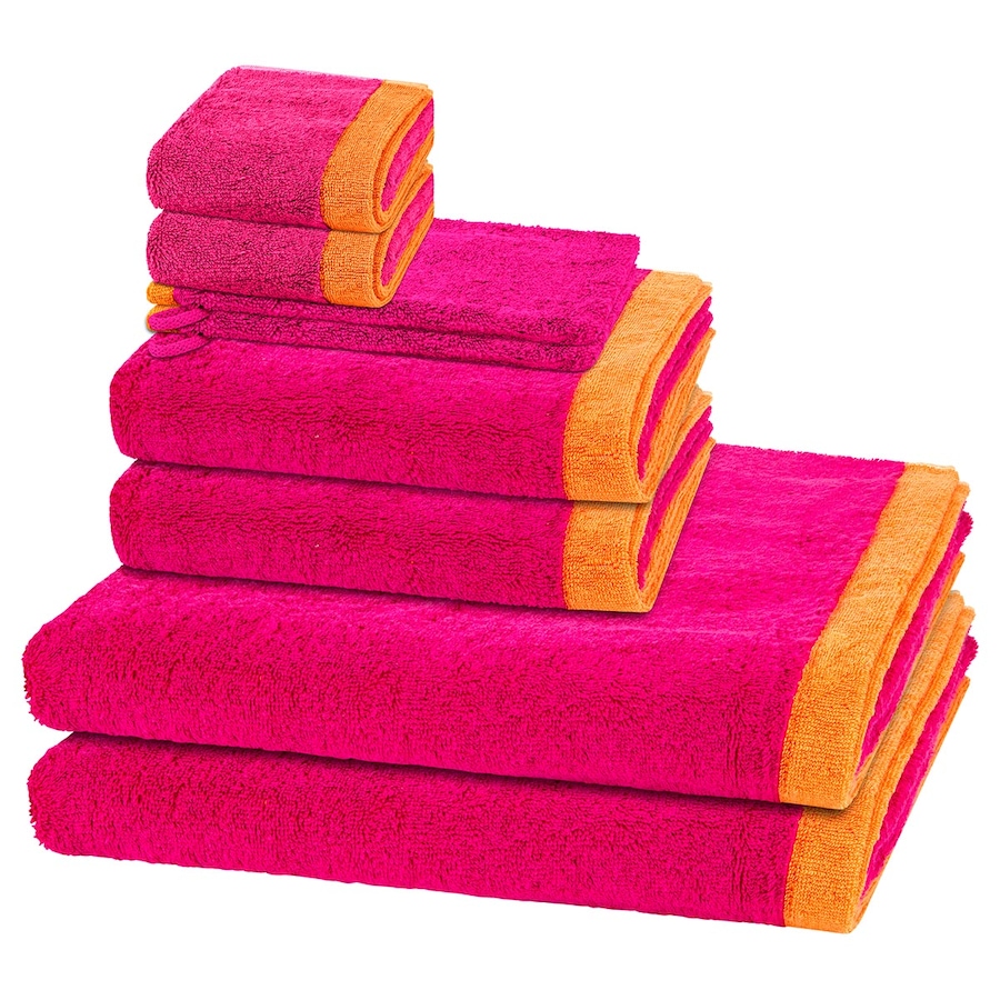 Cawö Handtuch-Set Lifestyle Splash (8-teilig) Pink / mandarine