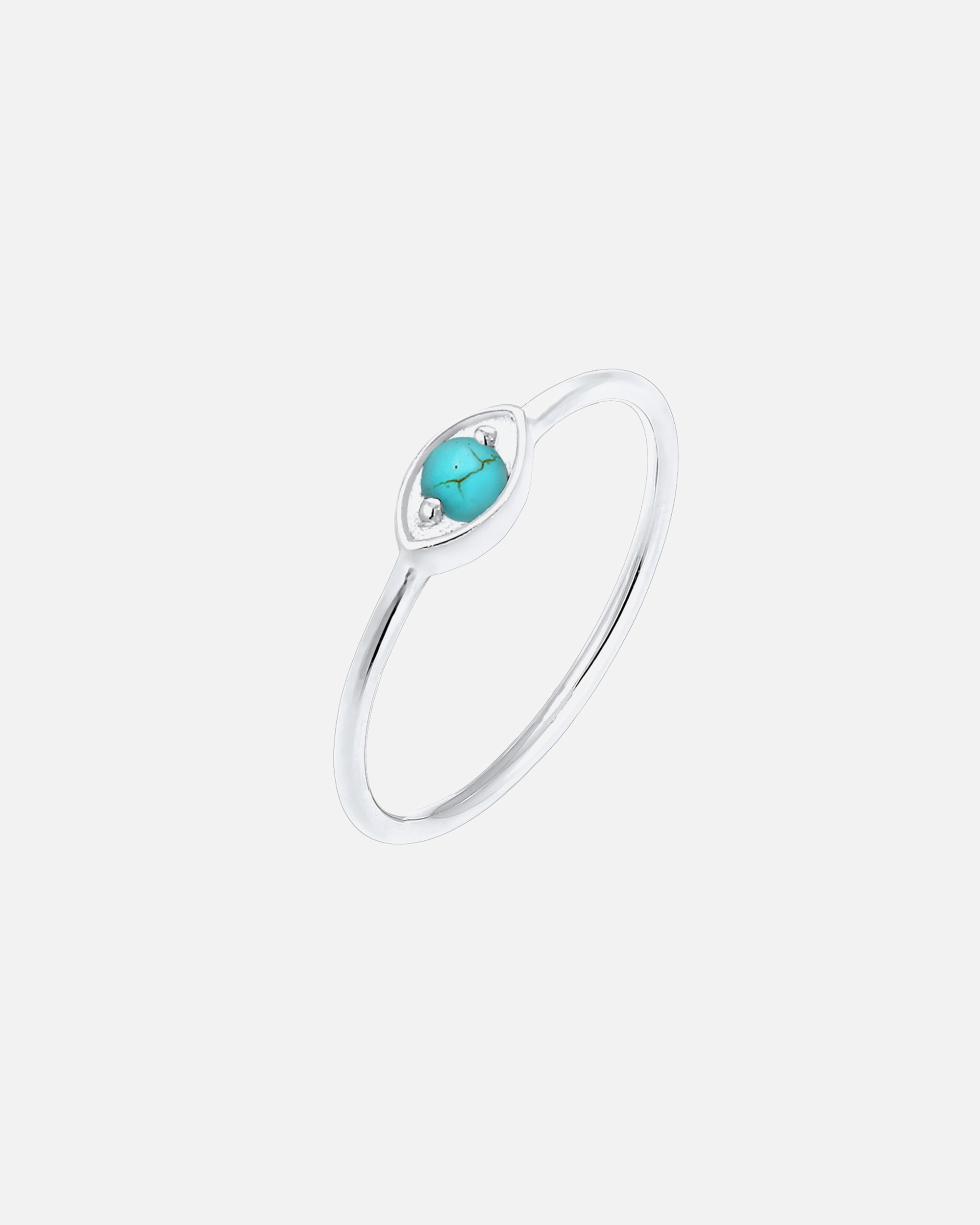Ring für Weiblich Elli Evil Eye Talisman Symbol Howlith Trend 925 Silber 52