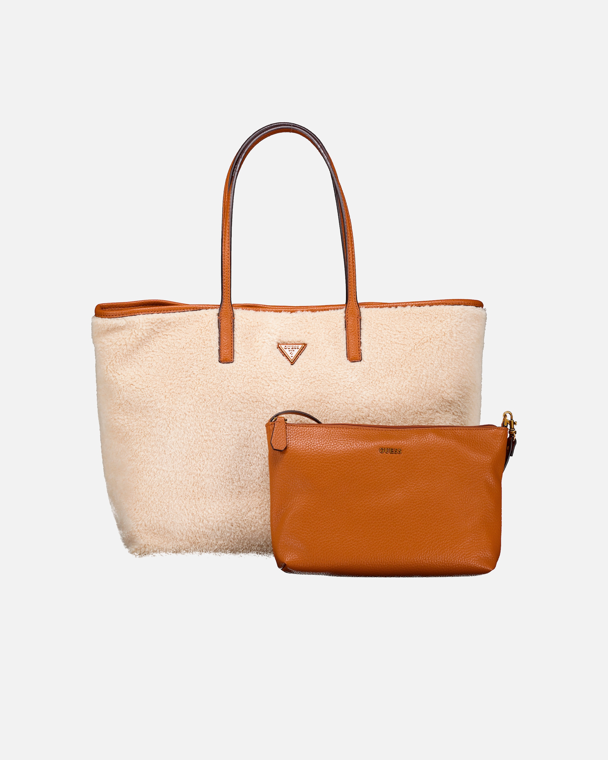 Shopper für Weiblich Guess Shopper Victtoria variabel in der Form Natural Cognac