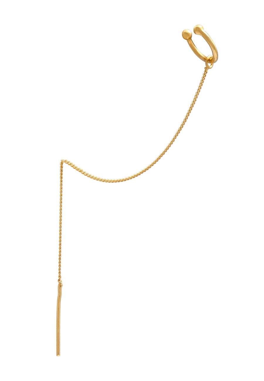 Elli Earcuff Ohrklemme Durchzieher Single 925 Silber goldfarben Damen