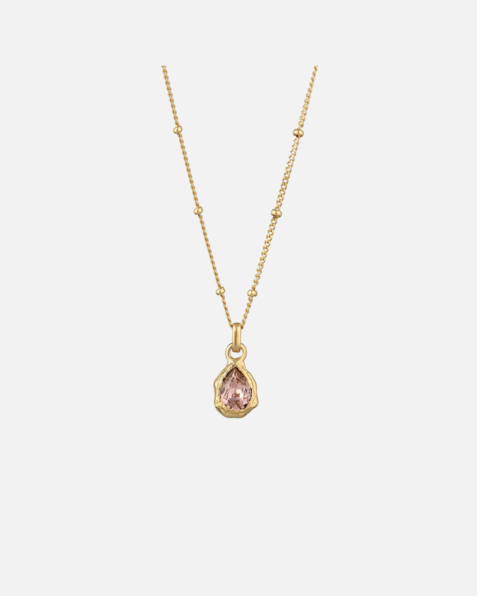 Halskette für Weiblich Elli Kugelkette Tropfen Rose 925 Sterling Silber vergoldet, mit Kristallen von Swarovski® 45