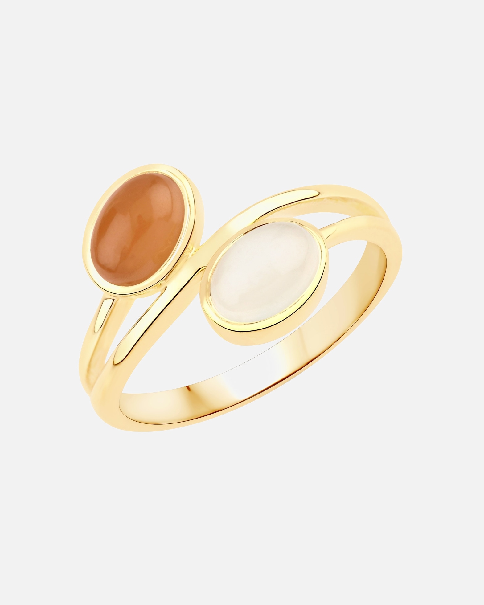 Ring für Weiblich Rafaela Donata Ring Sterling Silber Mondstein in Gelbgold 50