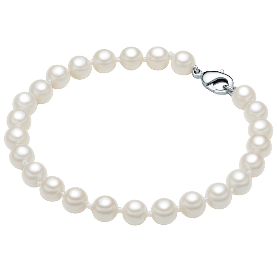 Rafaela Donata Perlen-Armband Sterling Silber Muschelkernperle in 17 cm Damen